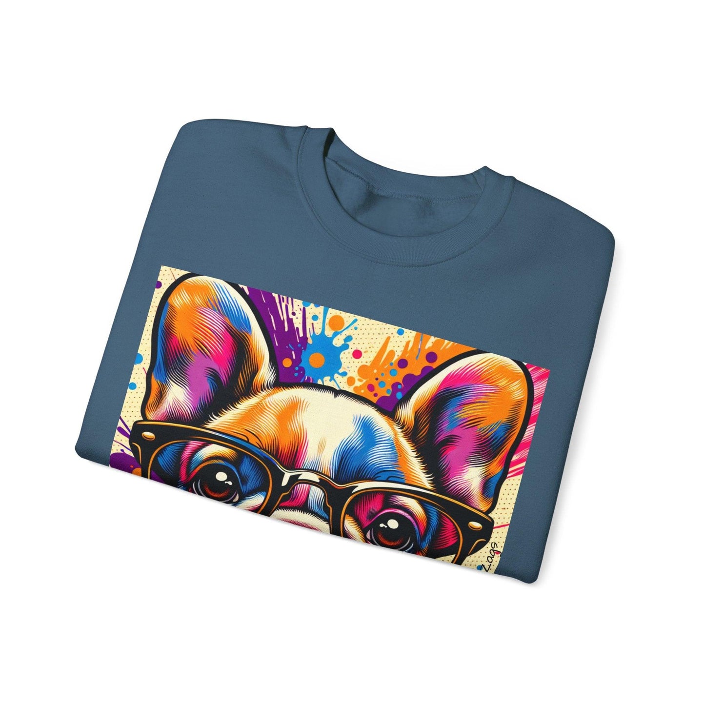 French Bulldog wearing Glasses Pop Art Unisex Sweatshirt