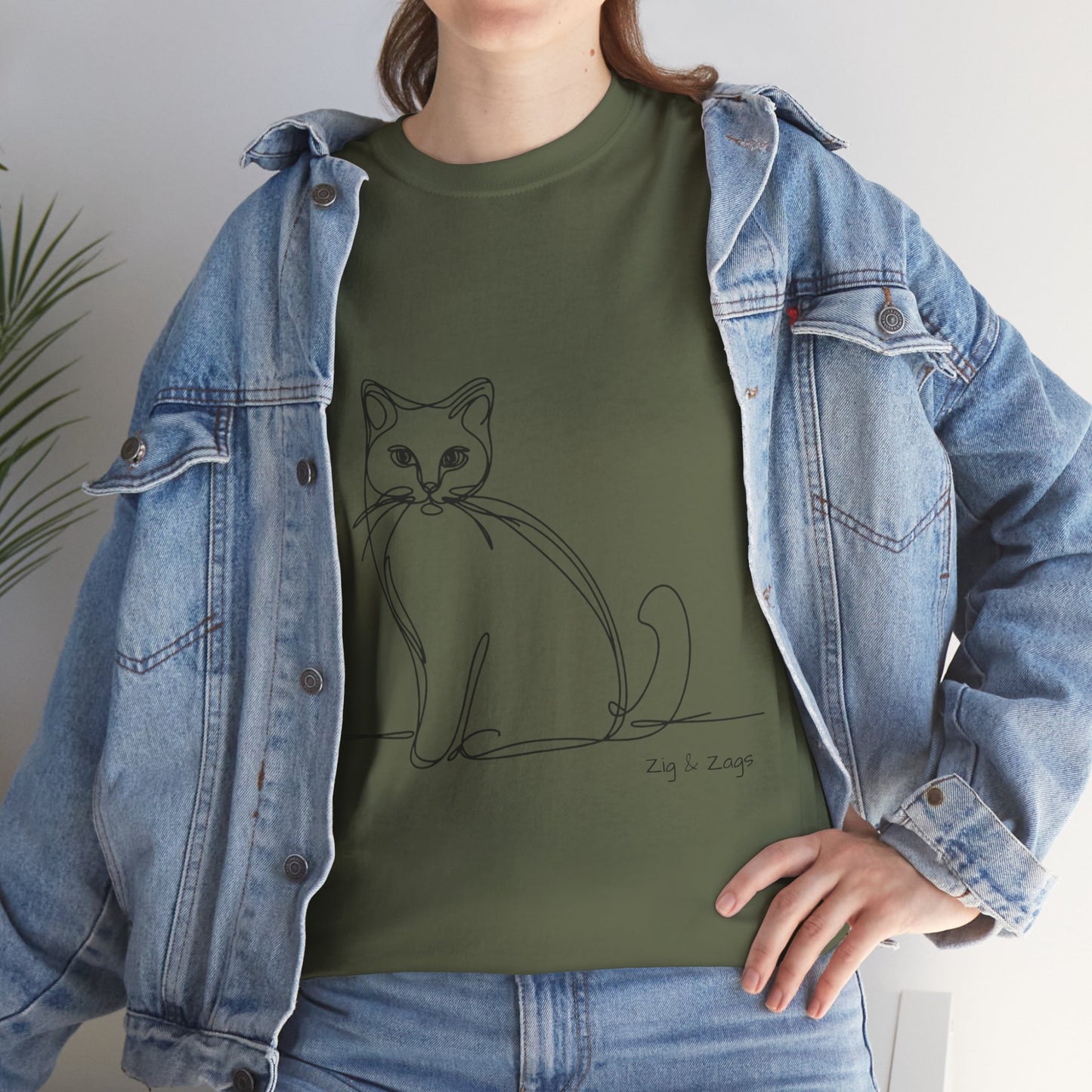 Line Art Cat T-Shirt