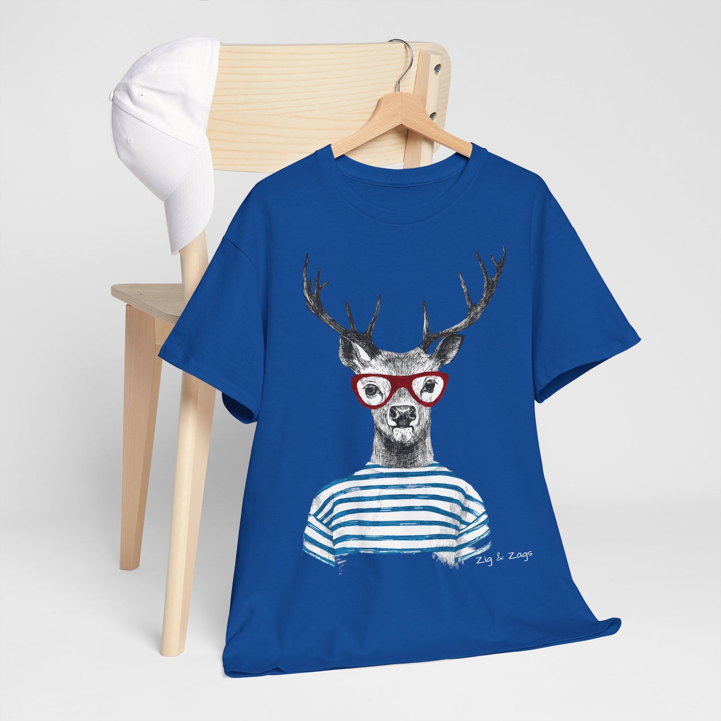 Wild & Free Stag Wearing Glasses Cotton Tee