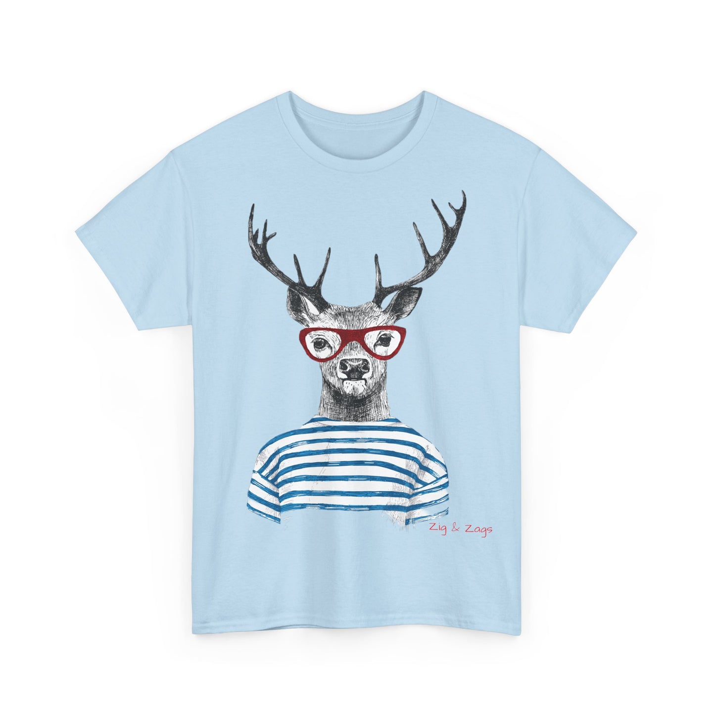 Wild & Free Stag Wearing Glasses Cotton Tee