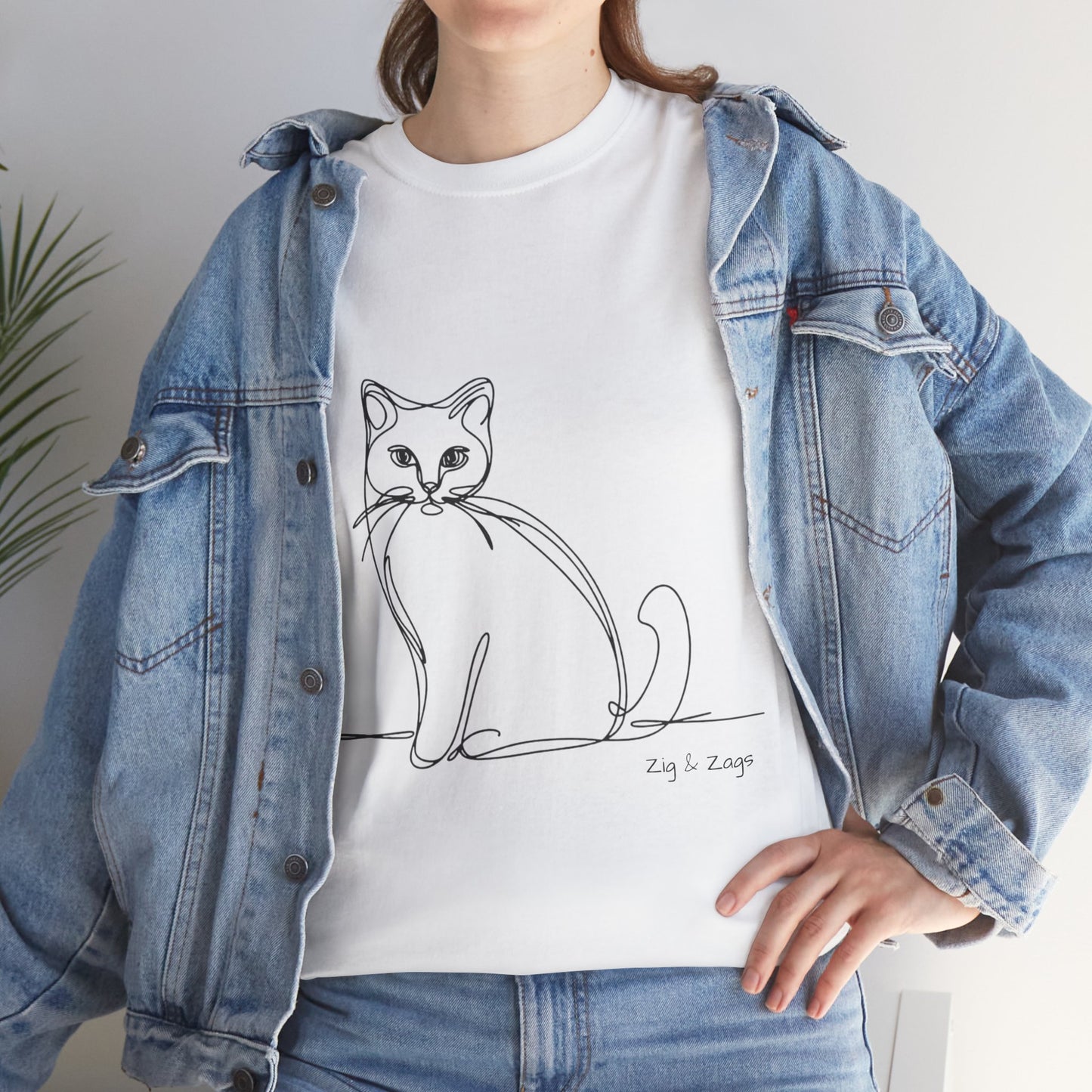 Line Art Cat T-Shirt