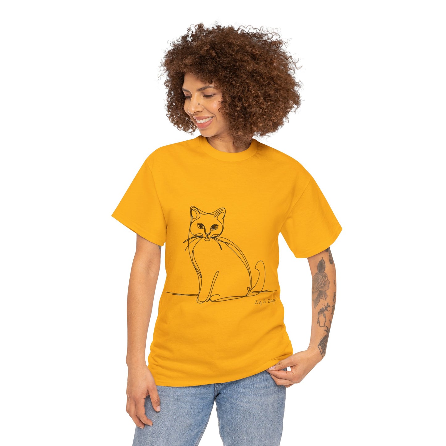 Line Art Cat T-Shirt