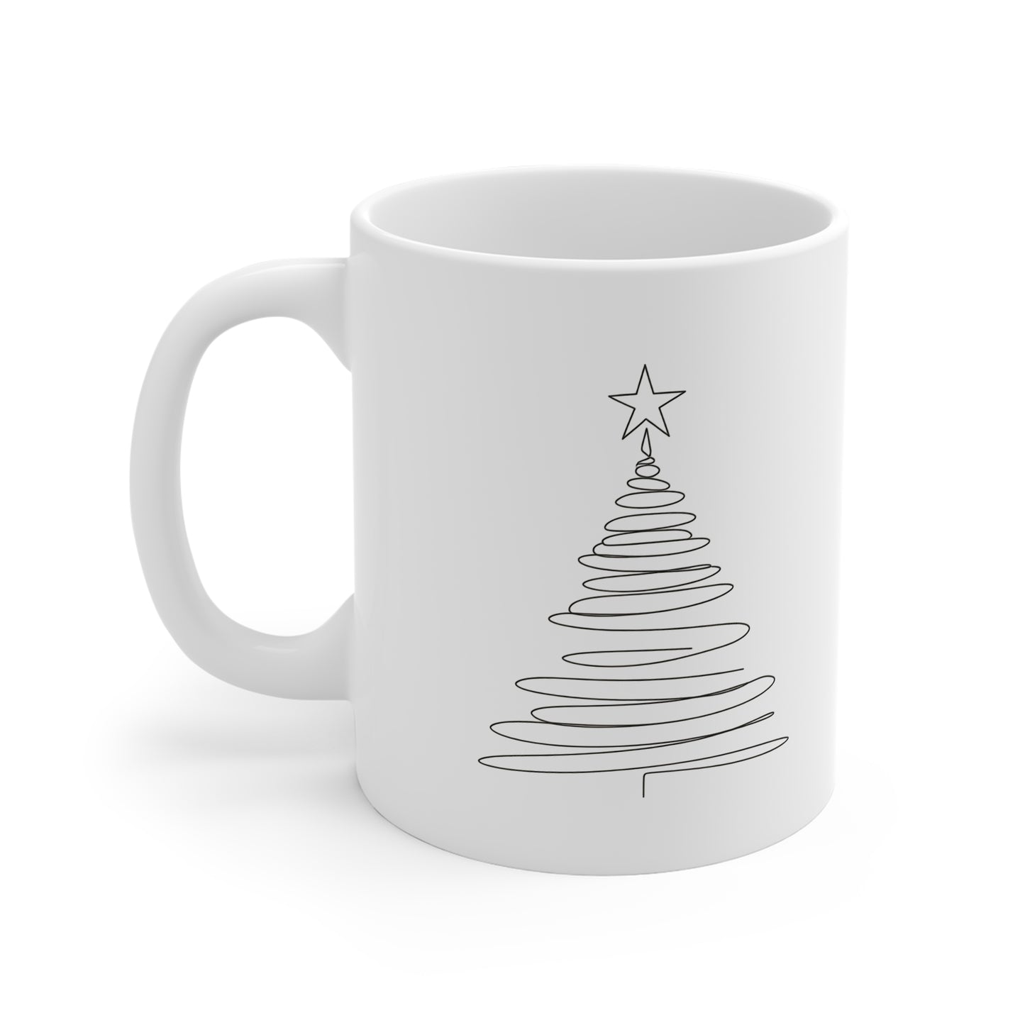 Line Art Christmas Tree Mug