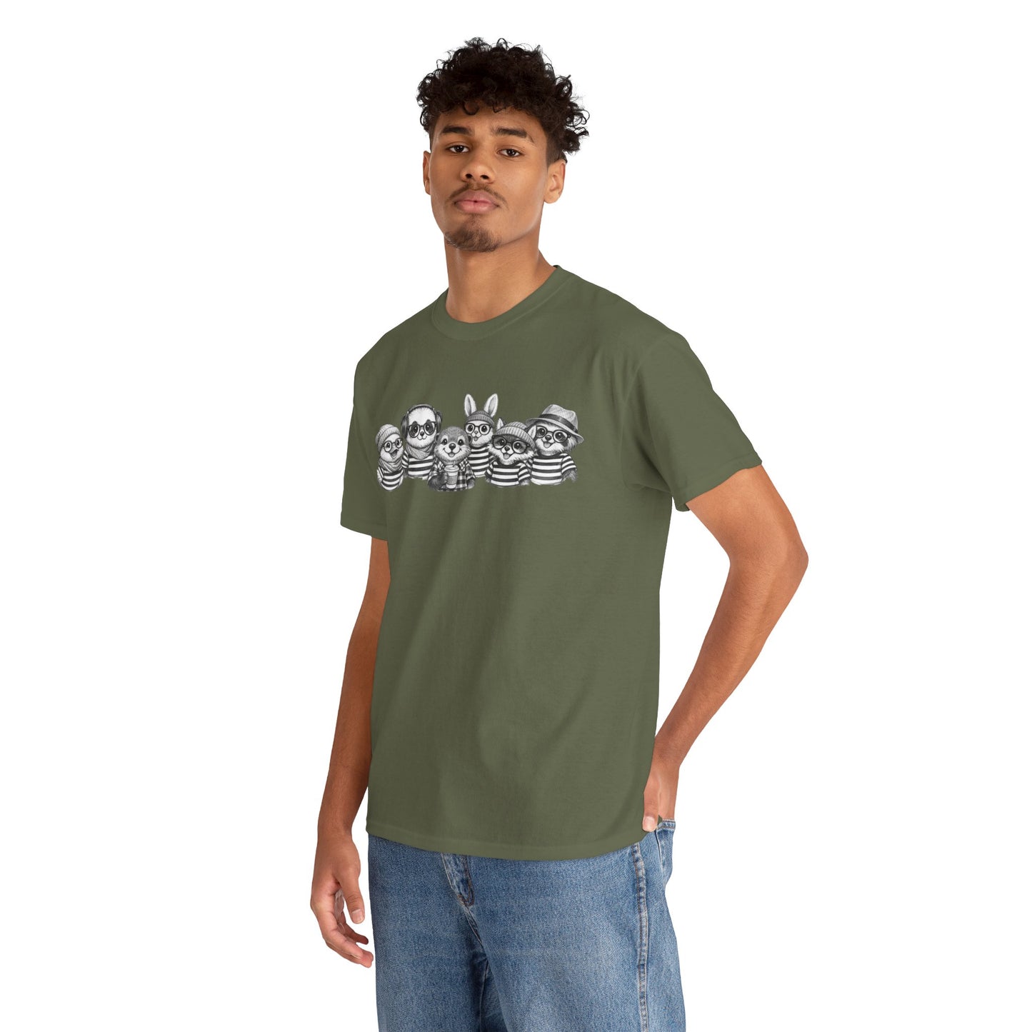 Hipster Animal Graphic Tee | Fun Unisex Cotton T‑Shirt | Zig and Zags