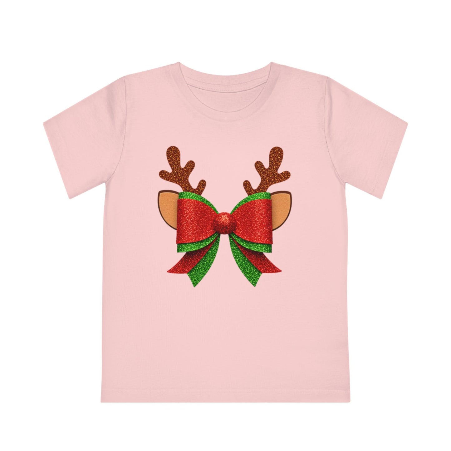 Christmas Bow Reindeer Kids T-Shirt