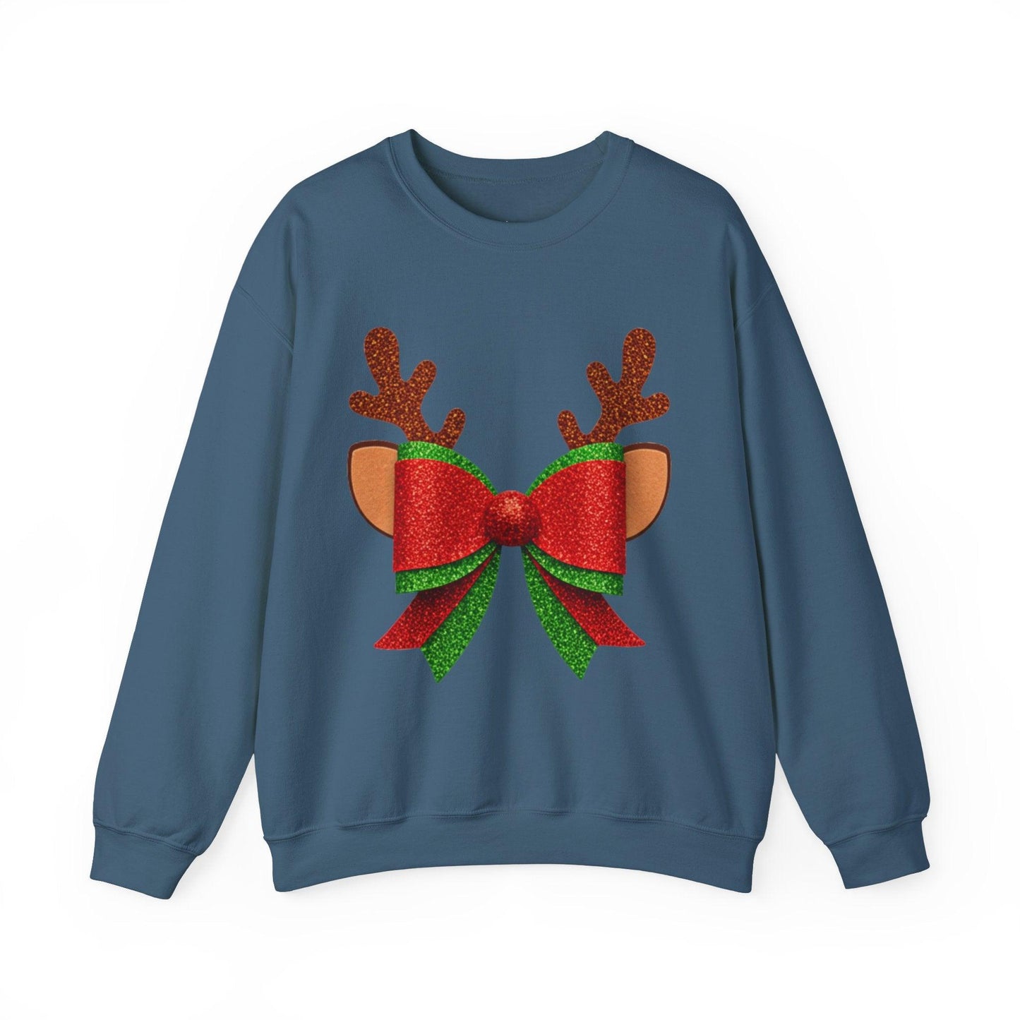 Christmas Reindeer Bow Unisex Sweatshirt