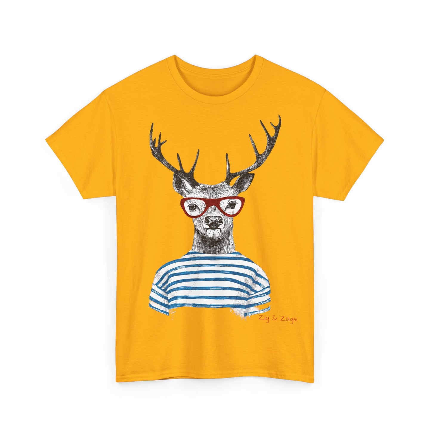 Wild & Free Stag Wearing Glasses Cotton Tee