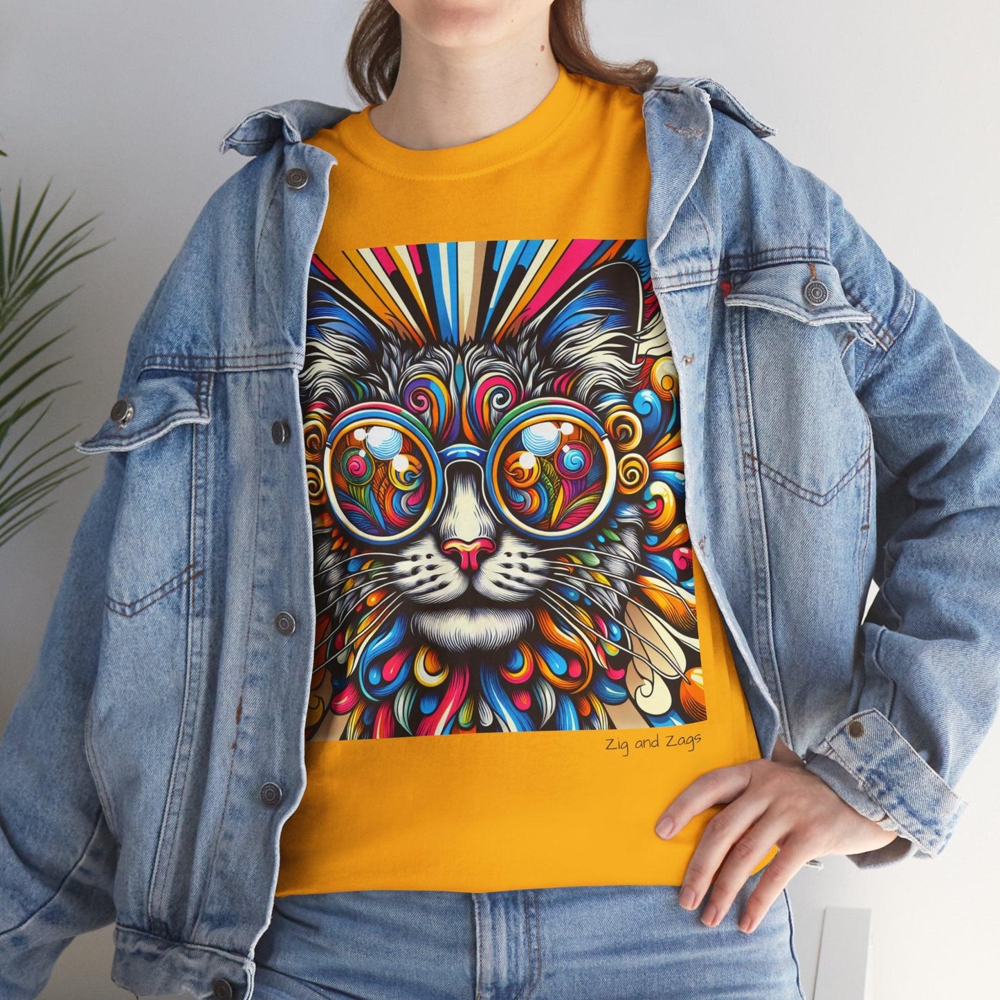 Cool Cat Pop Art Heavy Cotton Tee