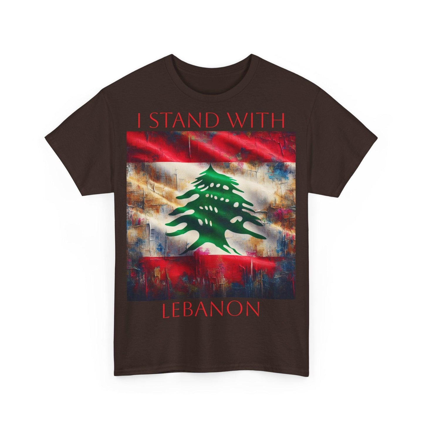 Lebanon Flag Heavy Cotton Tee - Lebanon Charity Donation