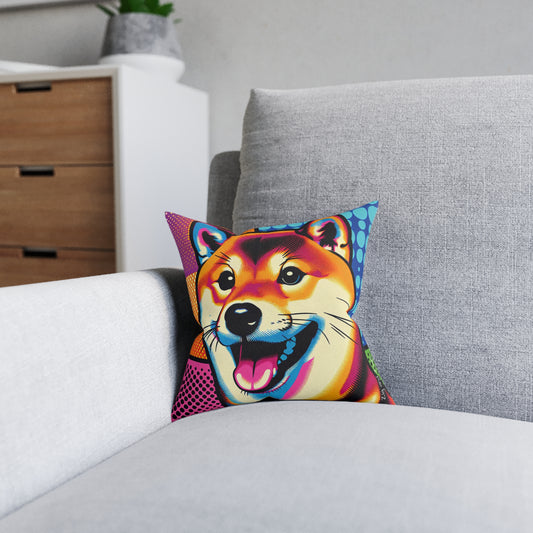 Shiba Dog Pop Art Square Cushion