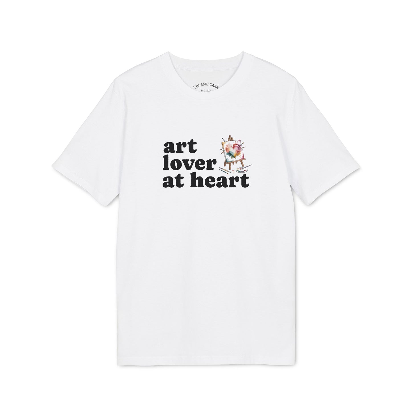 Art Lover At Heart T-Shirt — 'art lover at heart' Typography Tee