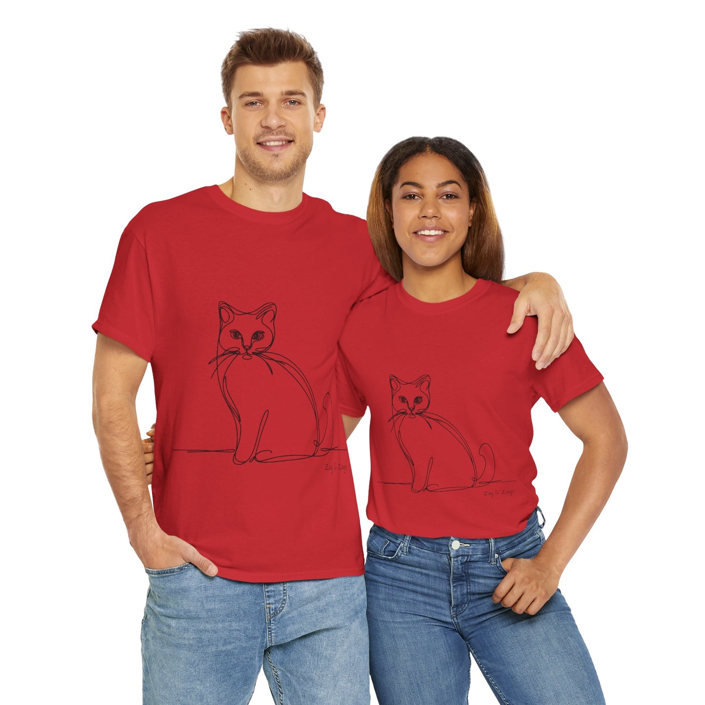 Line Art Cat T-Shirt