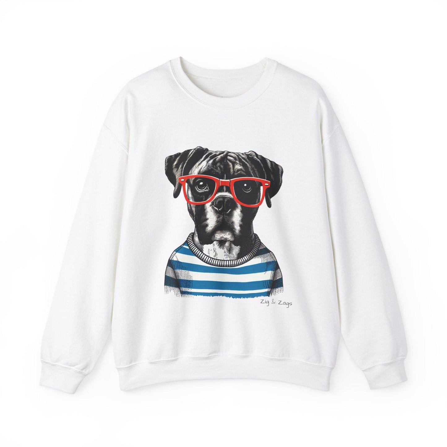 Boxer Dog Glasses Unisex Sweatshirt