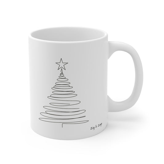 Line Art Christmas Tree Mug