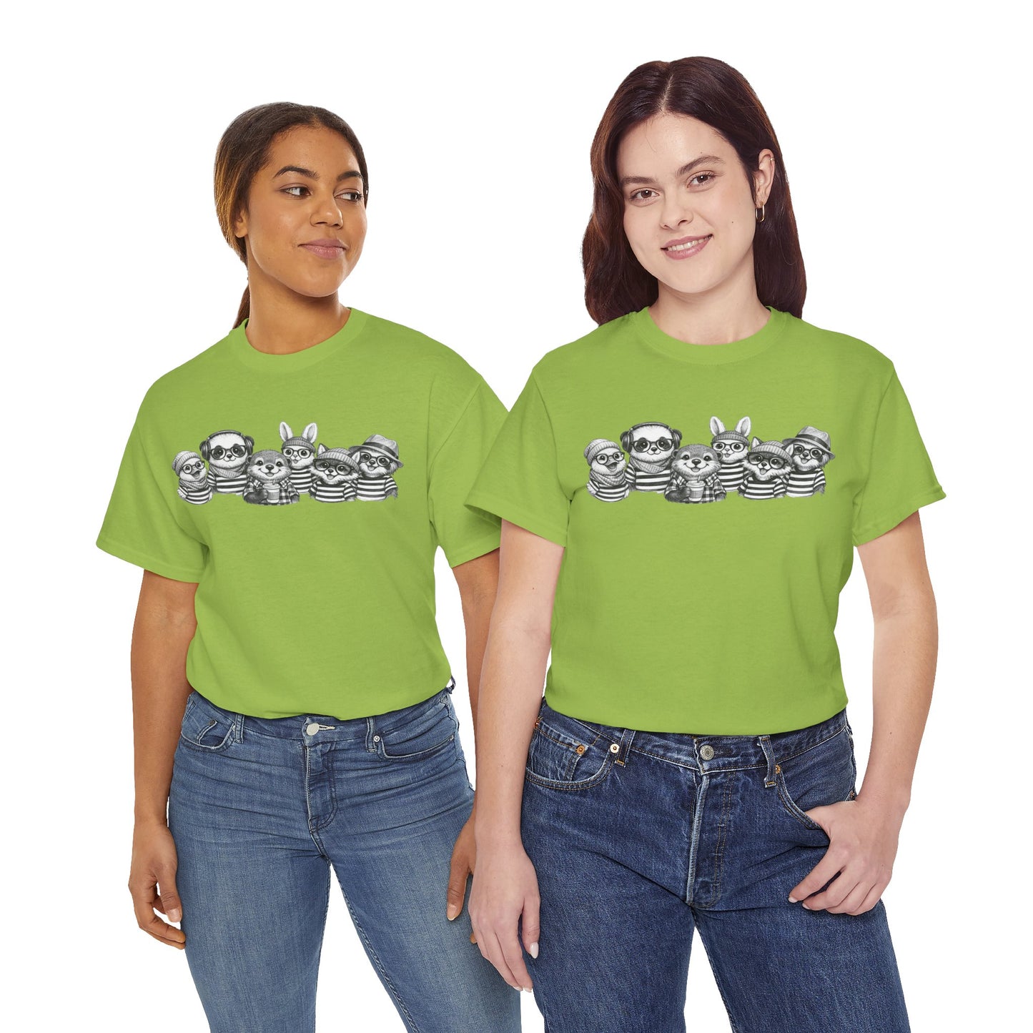 Hipster Animal Graphic Tee | Fun Unisex Cotton T‑Shirt | Zig and Zags