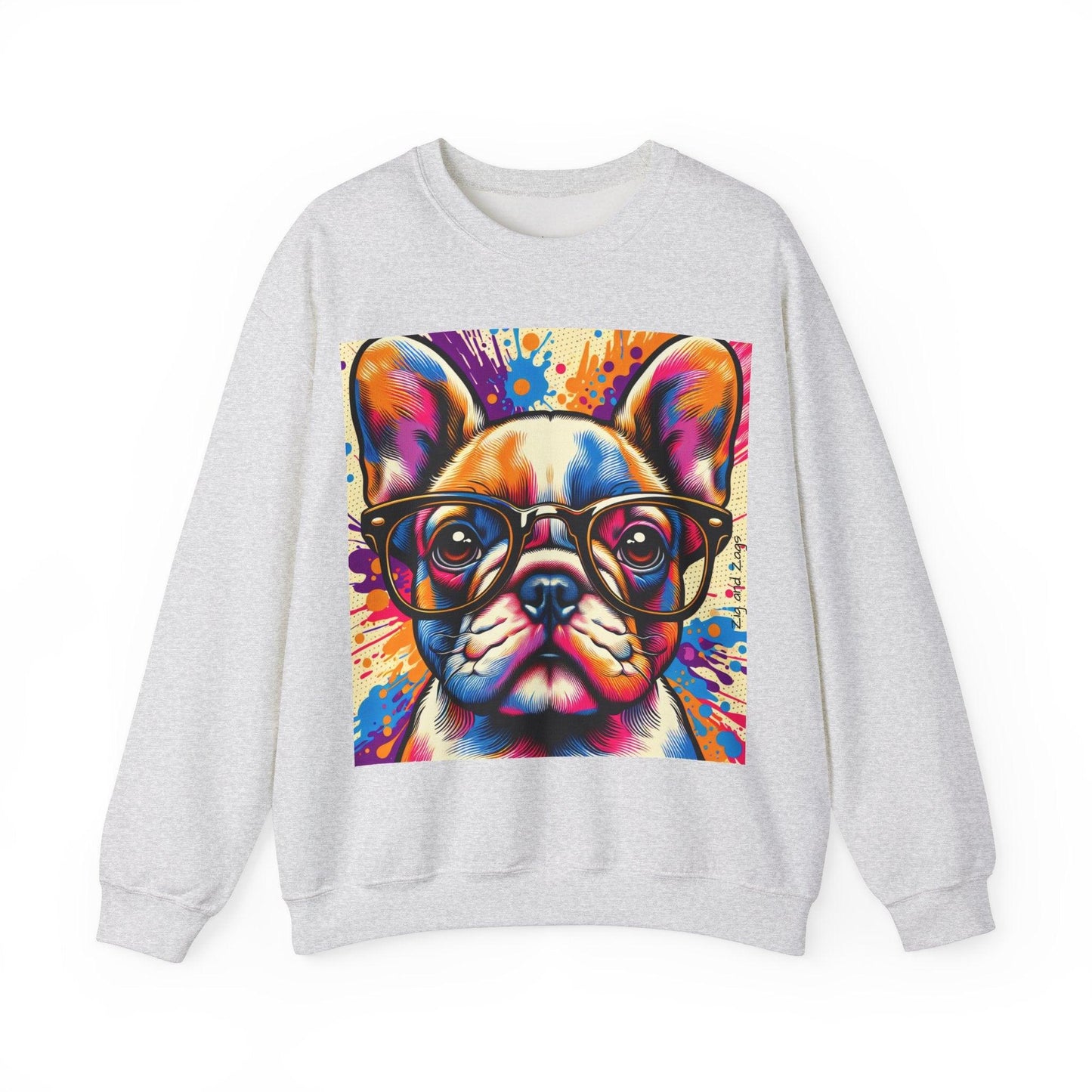 French Bulldog wearing Glasses Pop Art Unisex Sweatshirt