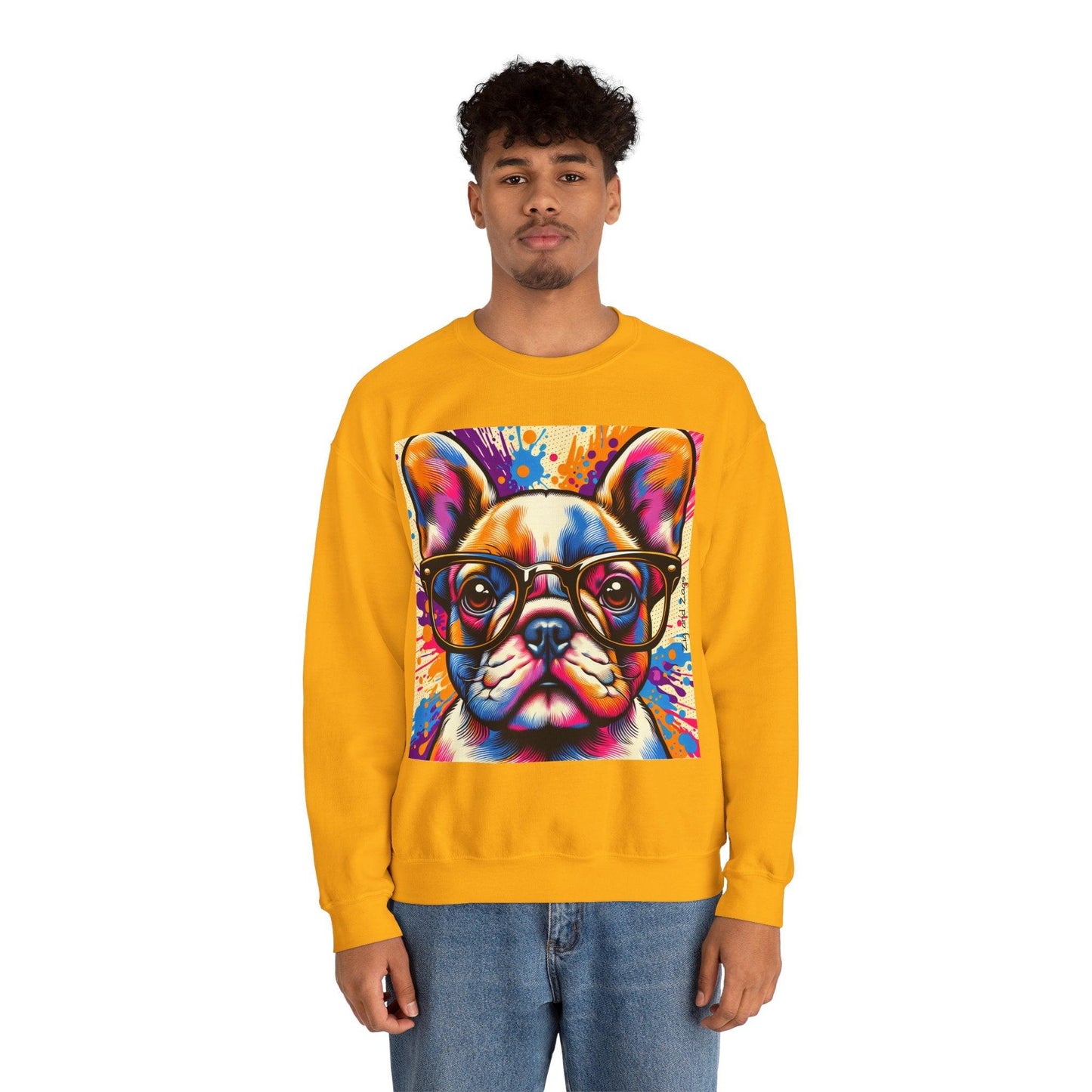 French Bulldog wearing Glasses Pop Art Unisex Sweatshirt