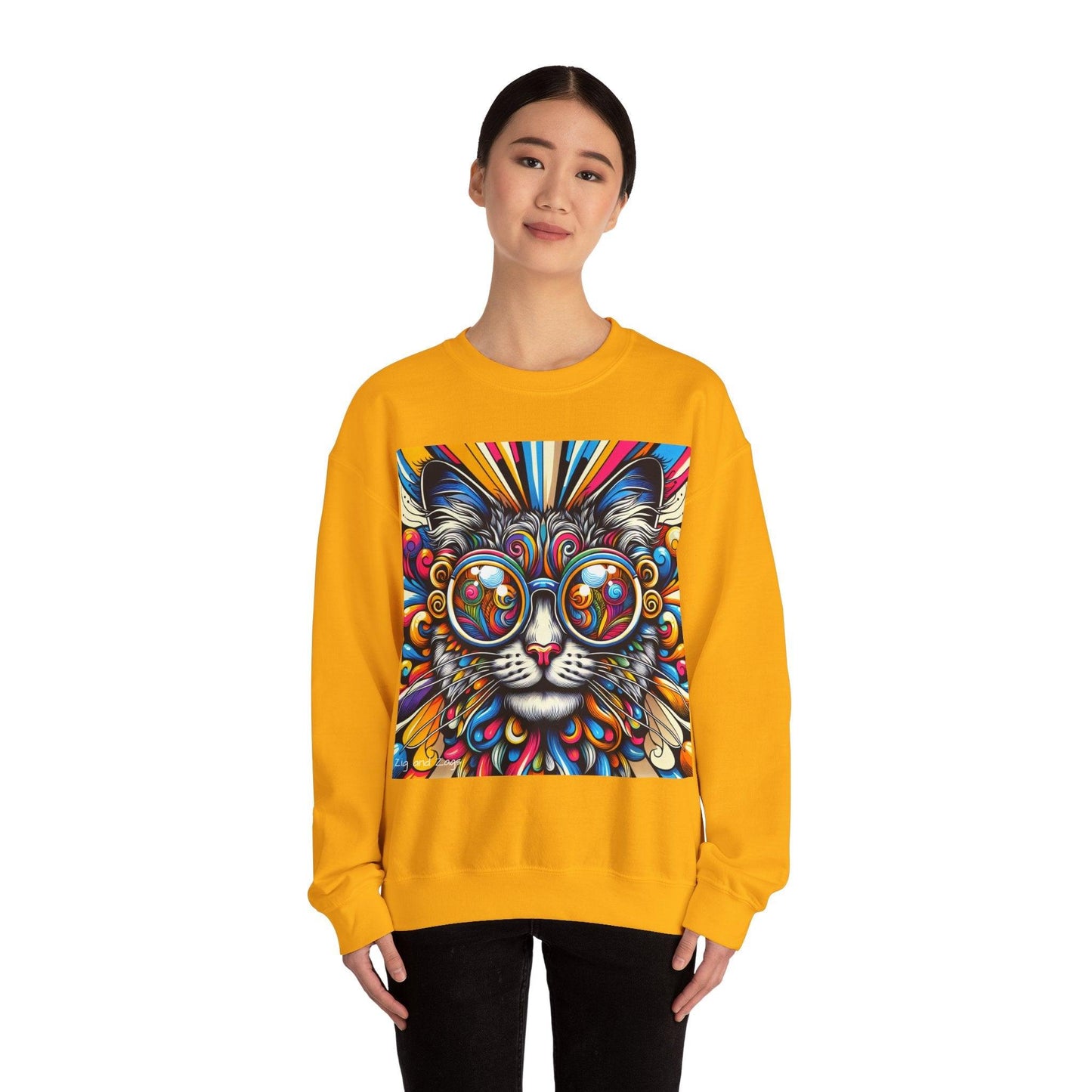 Cool Cat wearing Glasses Pop Art Unisex Sweatshirt