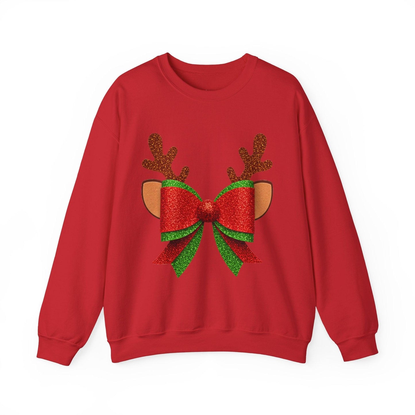 Christmas Reindeer Bow Unisex Sweatshirt