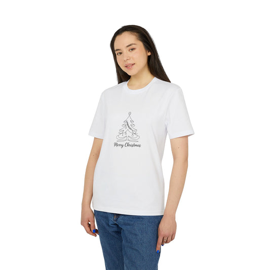 Christmas Line Art T-Shirt — Merry Christmas Tree Graphic