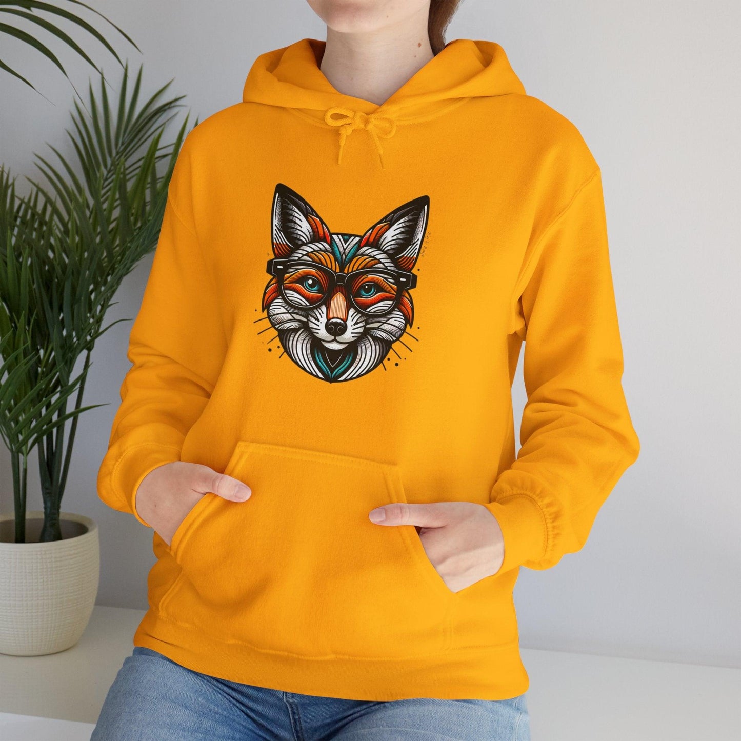 Pop Art Fox Printed Hoodie