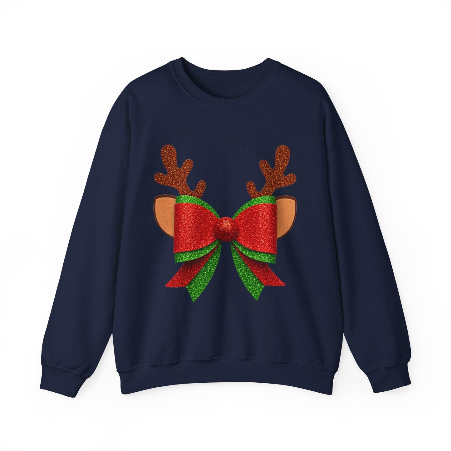 Christmas Reindeer Bow Unisex Sweatshirt