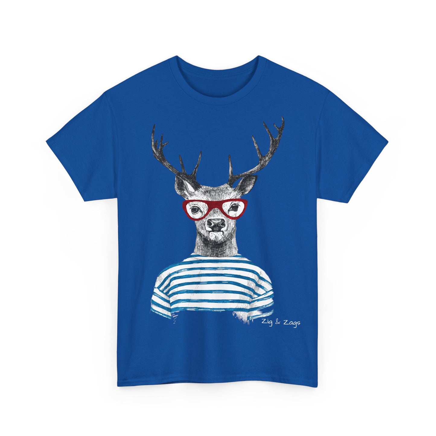 Wild & Free Stag Wearing Glasses Cotton Tee