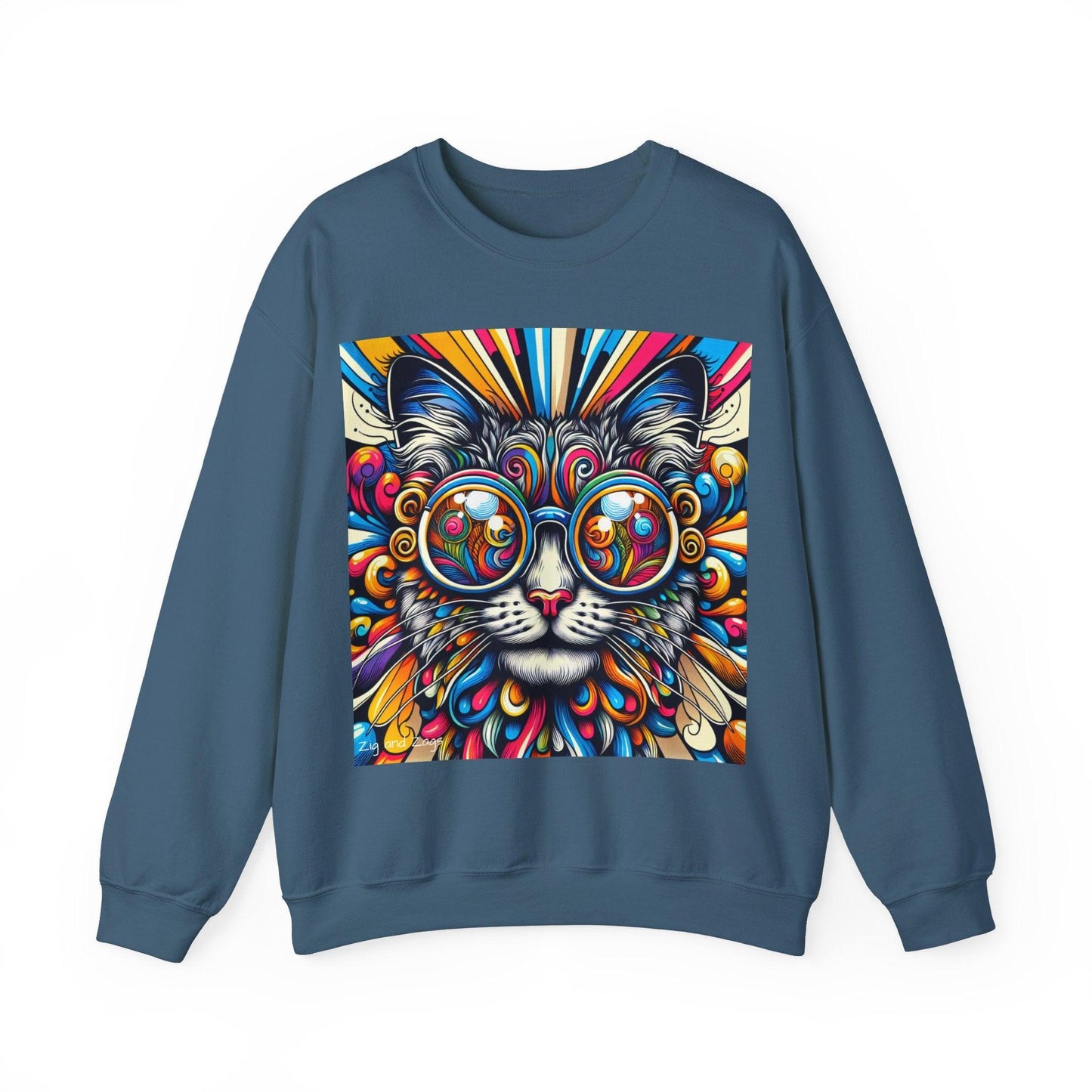 Cool Cat wearing Glasses Pop Art Unisex Sweatshirt