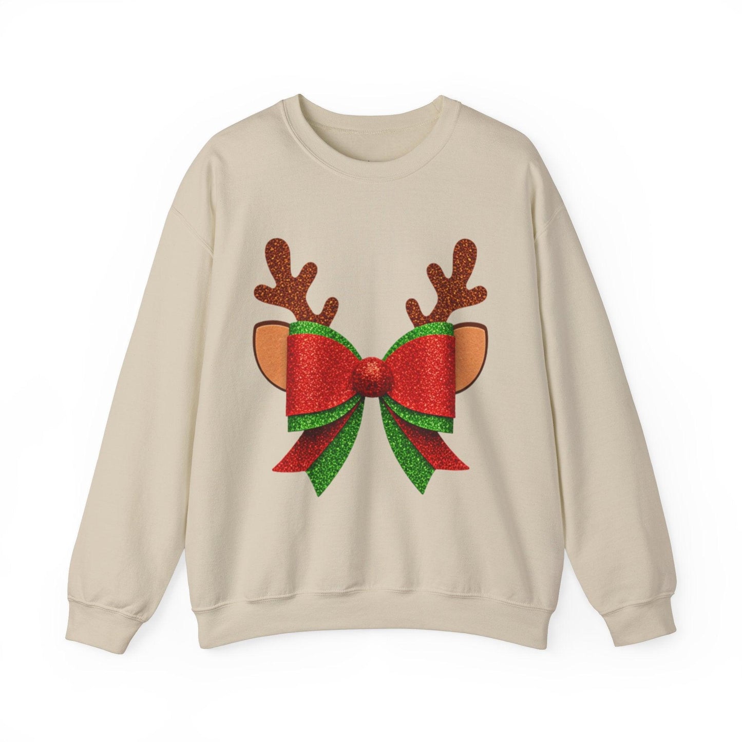 Christmas Reindeer Bow Unisex Sweatshirt