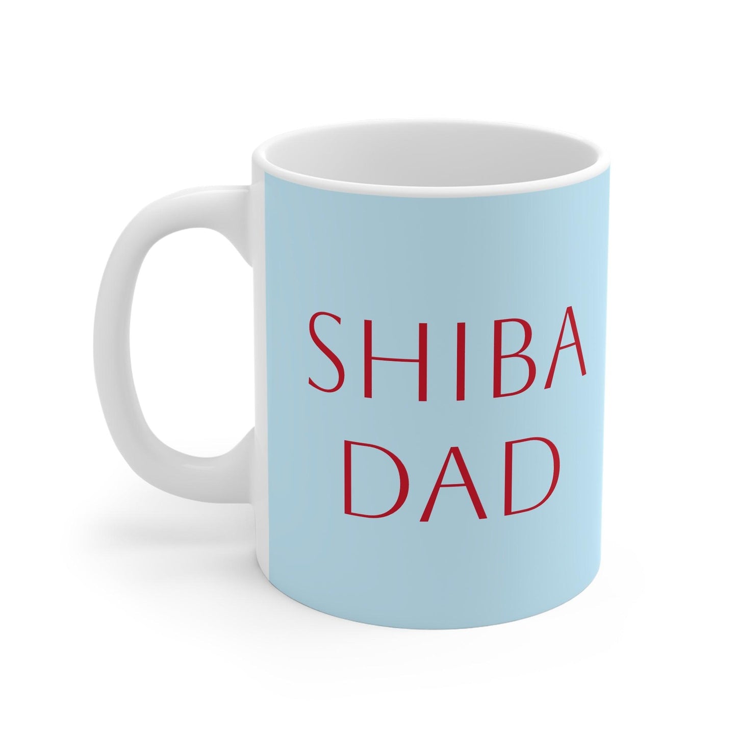 Shiba Dad Blue and White Ceramic Mug