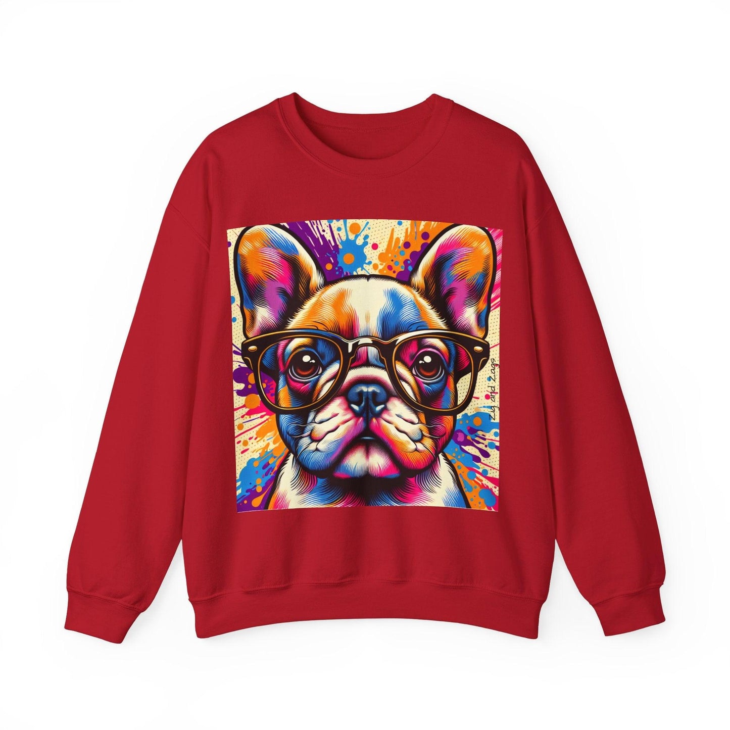 French Bulldog wearing Glasses Pop Art Unisex Sweatshirt