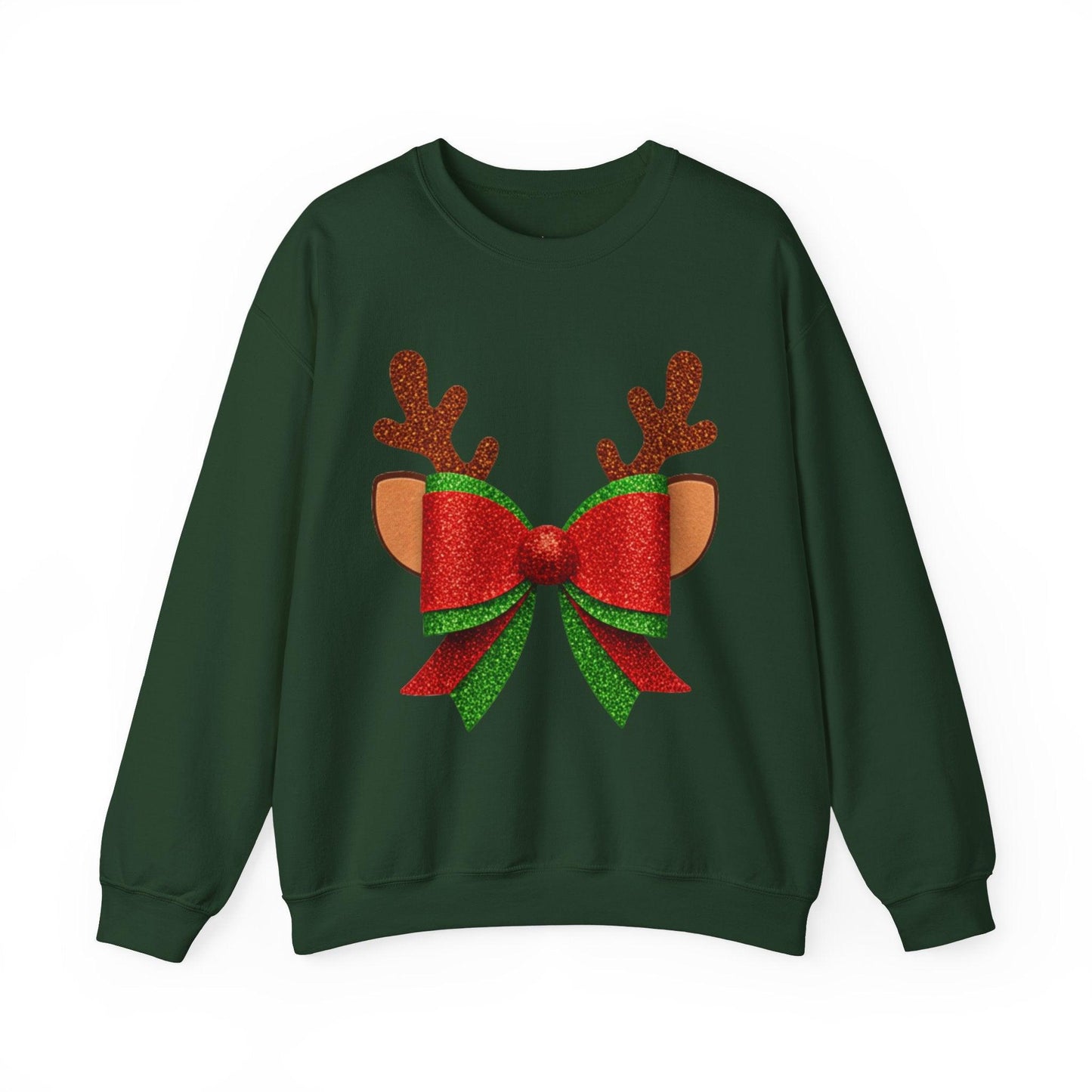 Christmas Reindeer Bow Unisex Sweatshirt