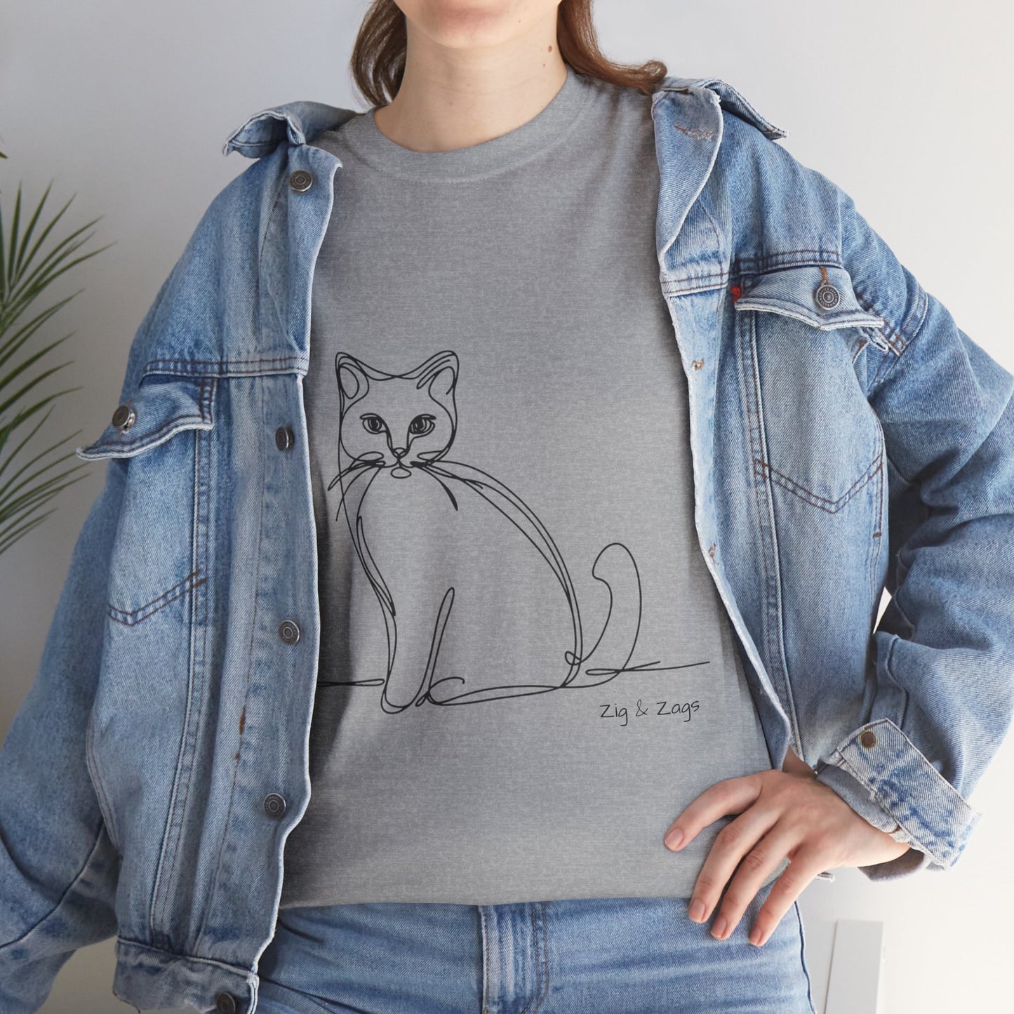 Line Art Cat T-Shirt