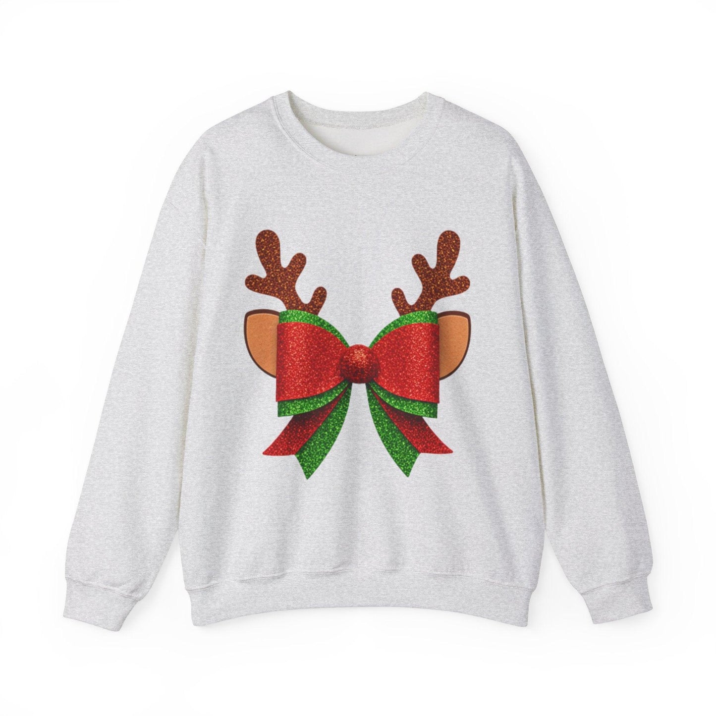 Christmas Reindeer Bow Unisex Sweatshirt