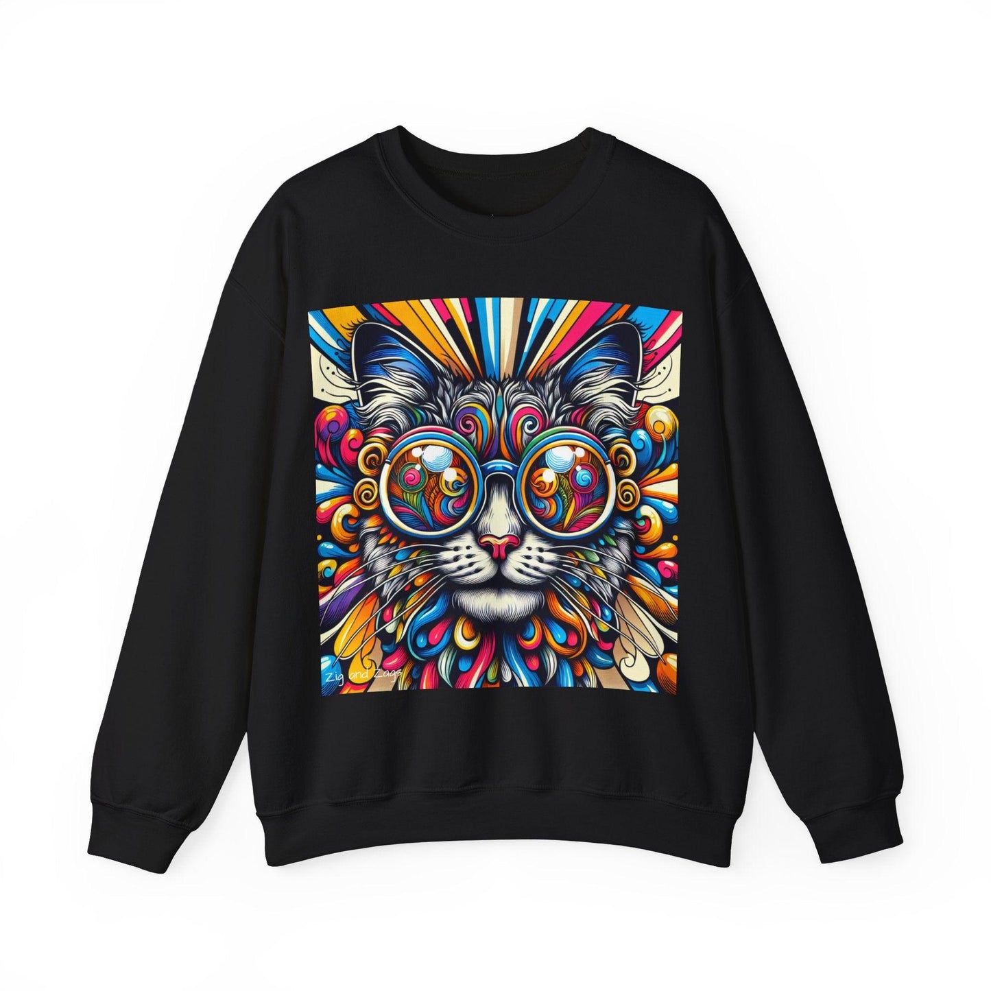 Cool Cat wearing Glasses Pop Art Unisex Sweatshirt