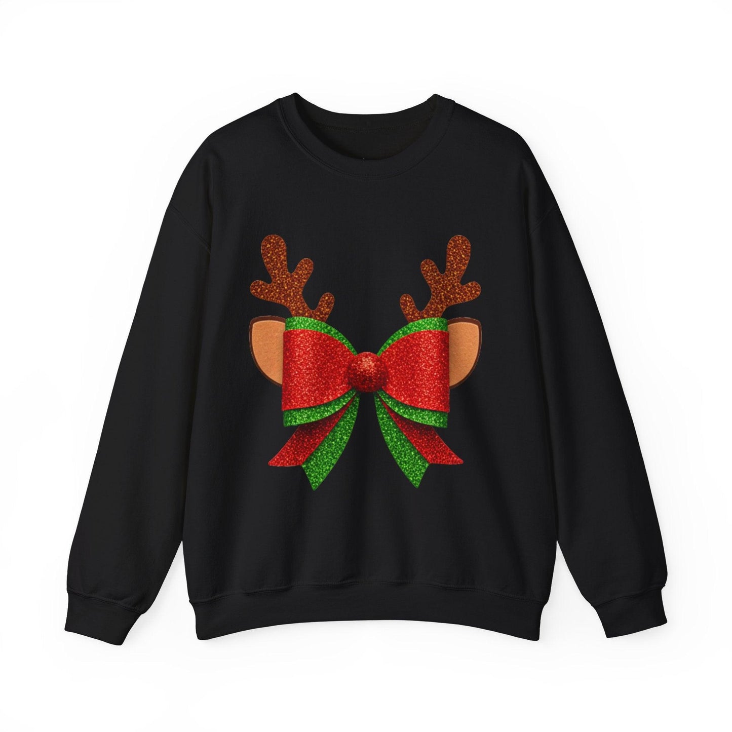Christmas Reindeer Bow Unisex Sweatshirt