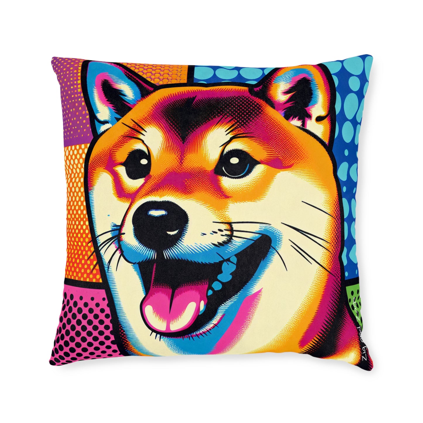 Shiba Dog Pop Art Square Cushion