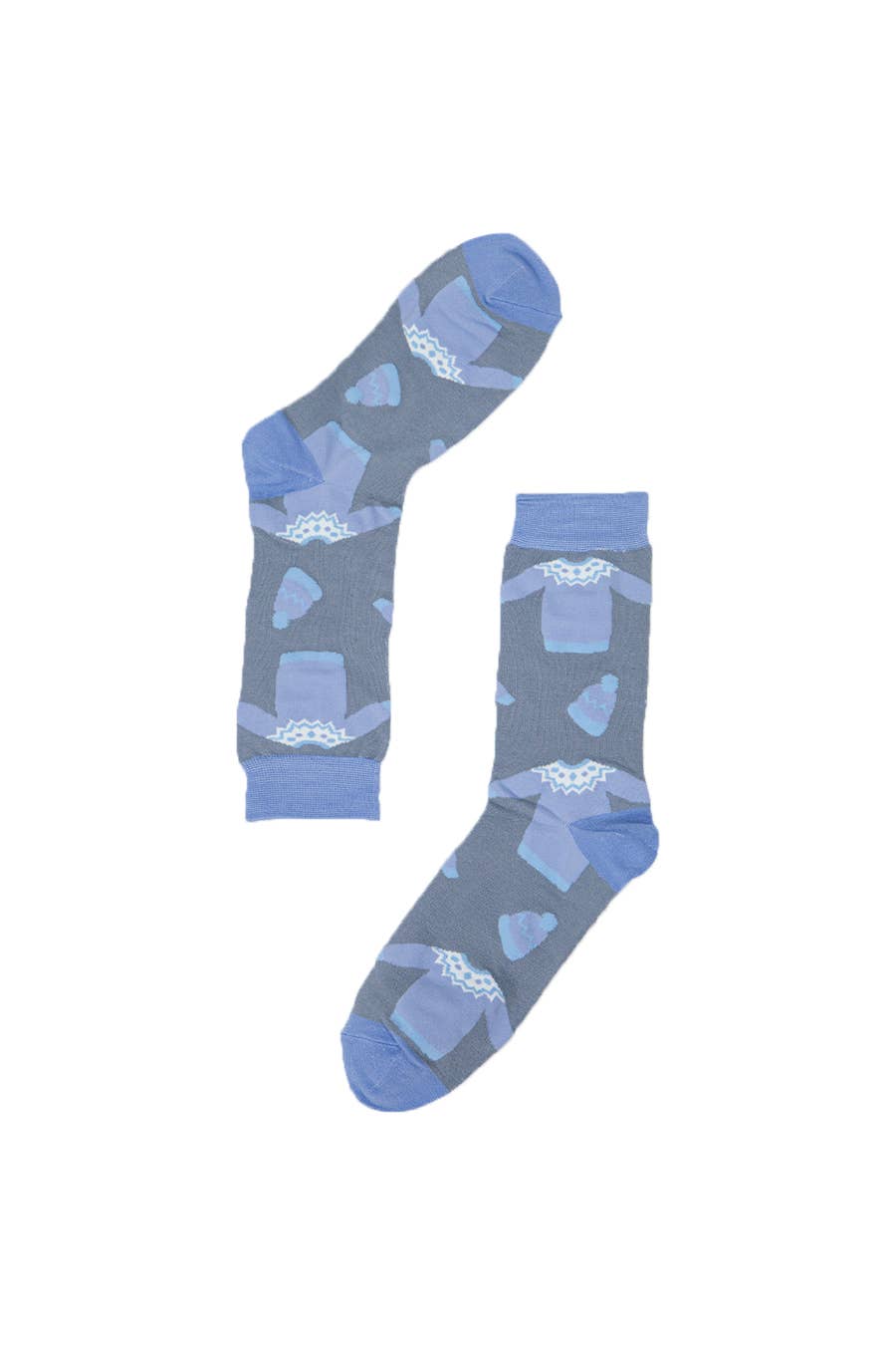 Men's Christmas Jumper Grey and Blue Bamboo Socks