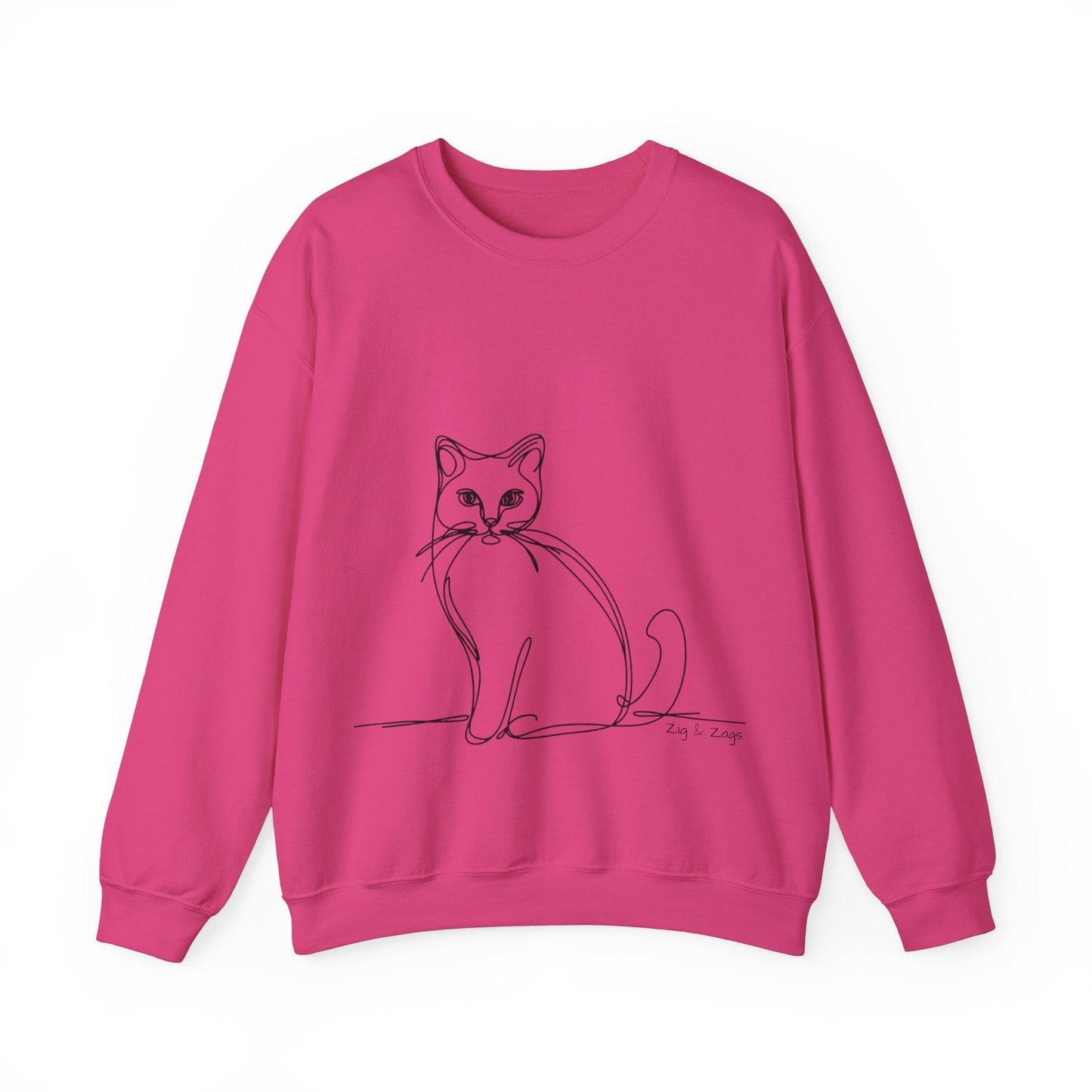 Line Art Cat Drawing Print Unisex Sweatshirt