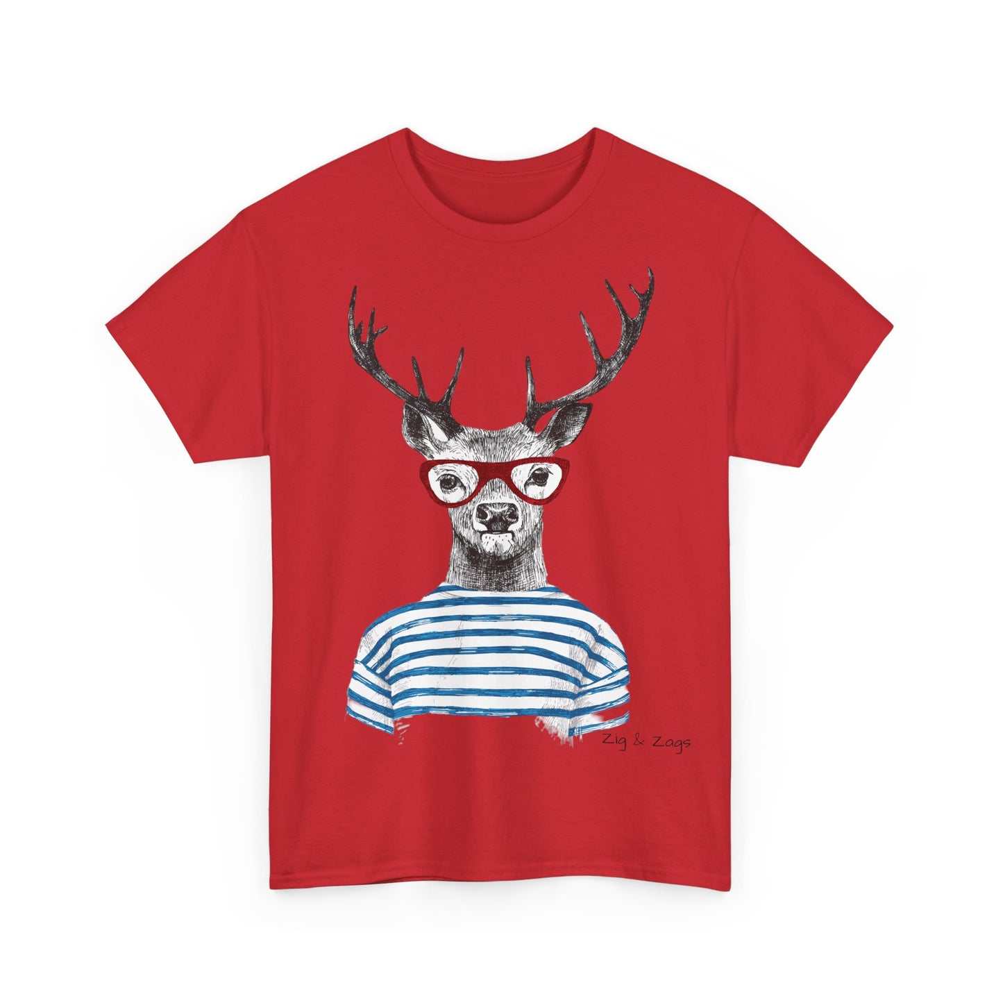 Wild & Free Stag Wearing Glasses Cotton Tee