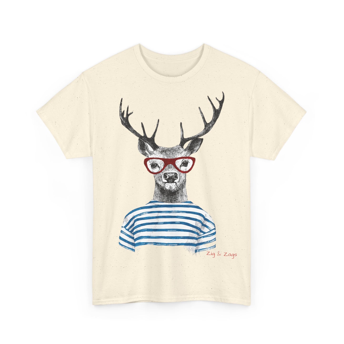 Wild & Free Stag Wearing Glasses Cotton Tee