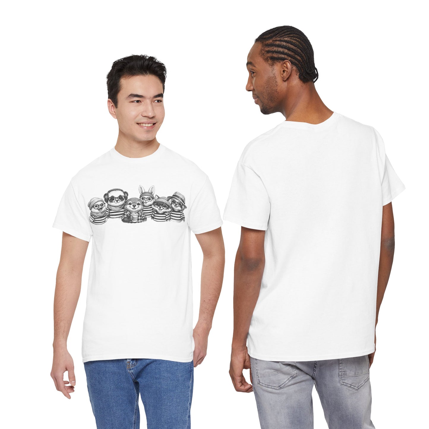 Hipster Animal Graphic Tee | Fun Unisex Cotton T‑Shirt | Zig and Zags