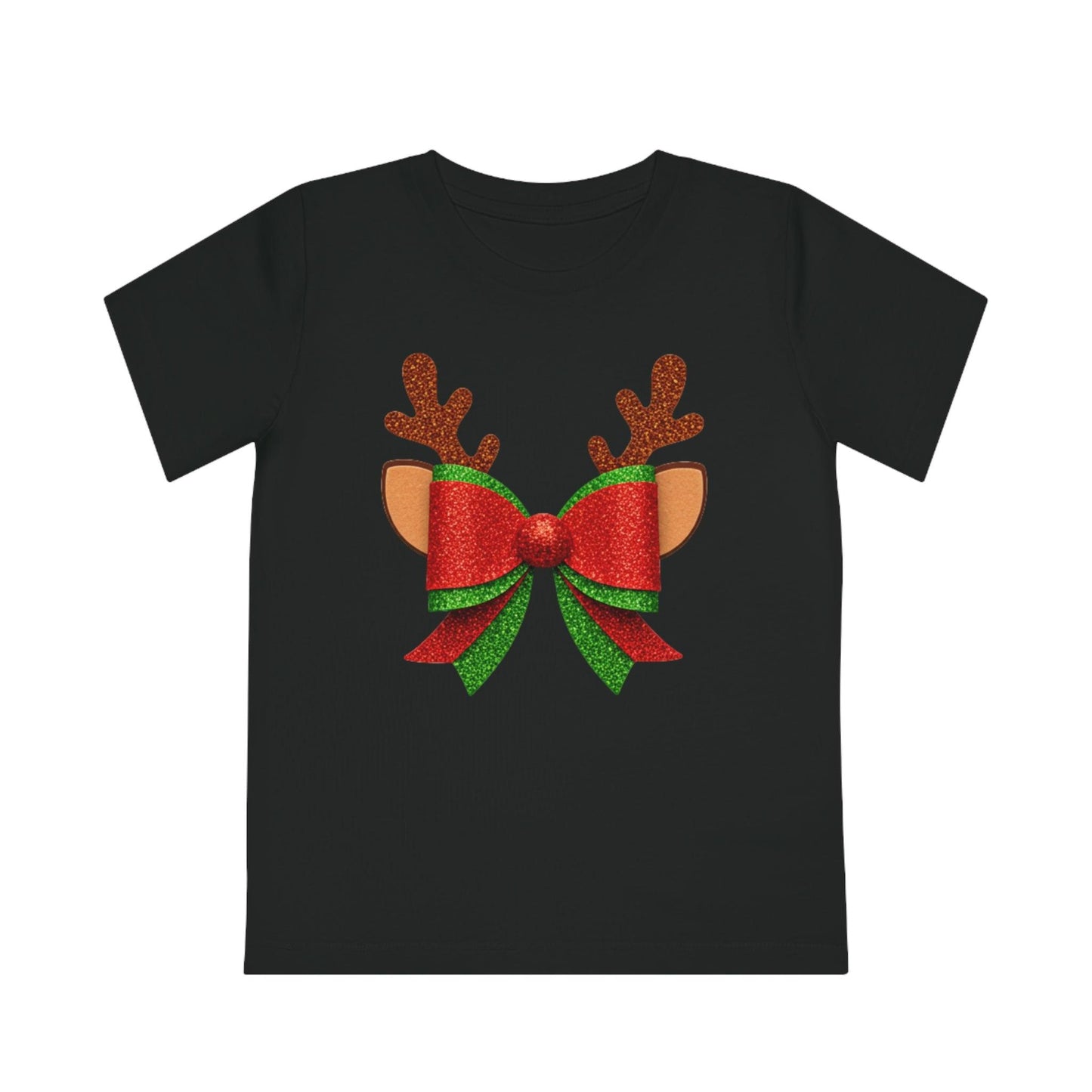 Christmas Bow Reindeer Kids T-Shirt