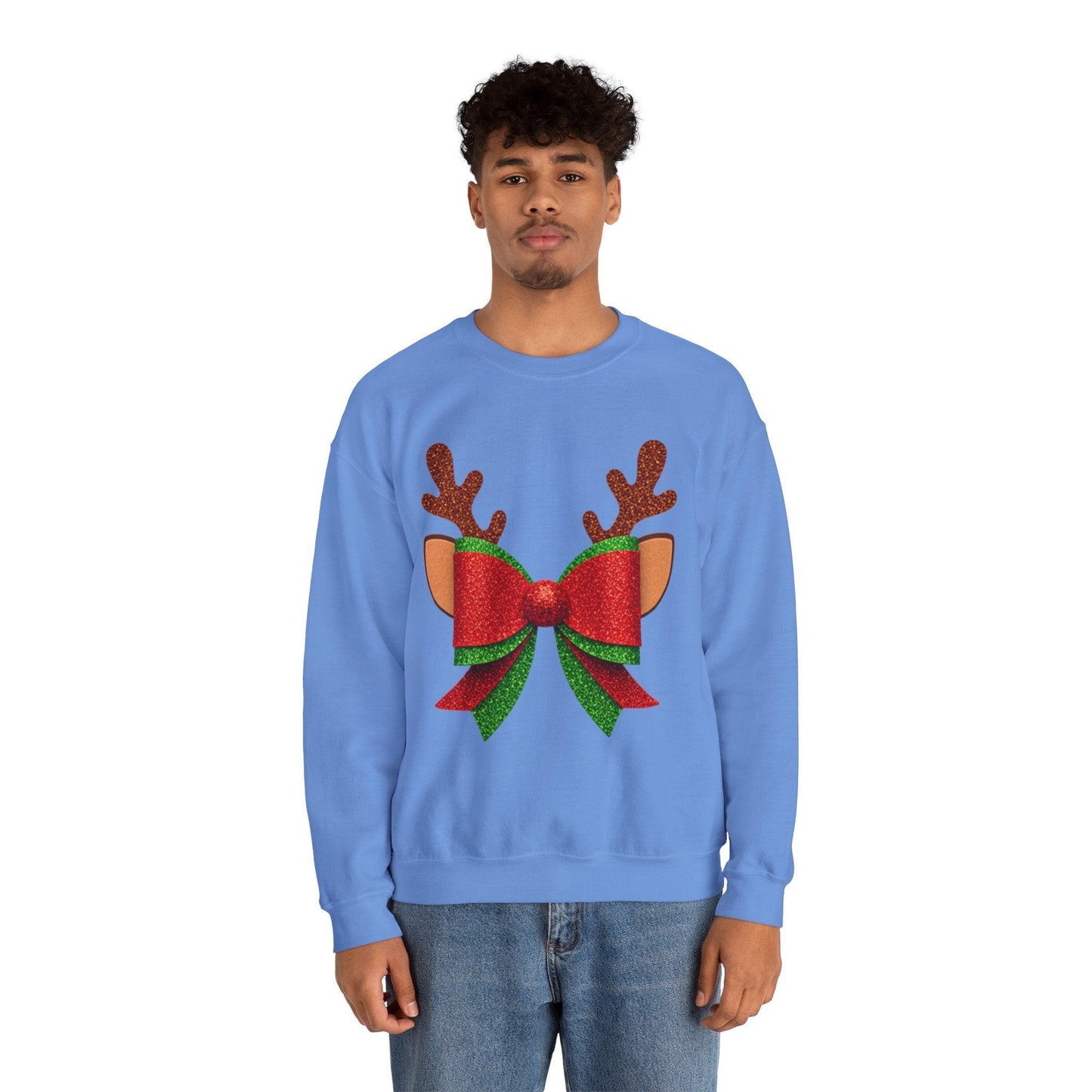Christmas Reindeer Bow Unisex Sweatshirt