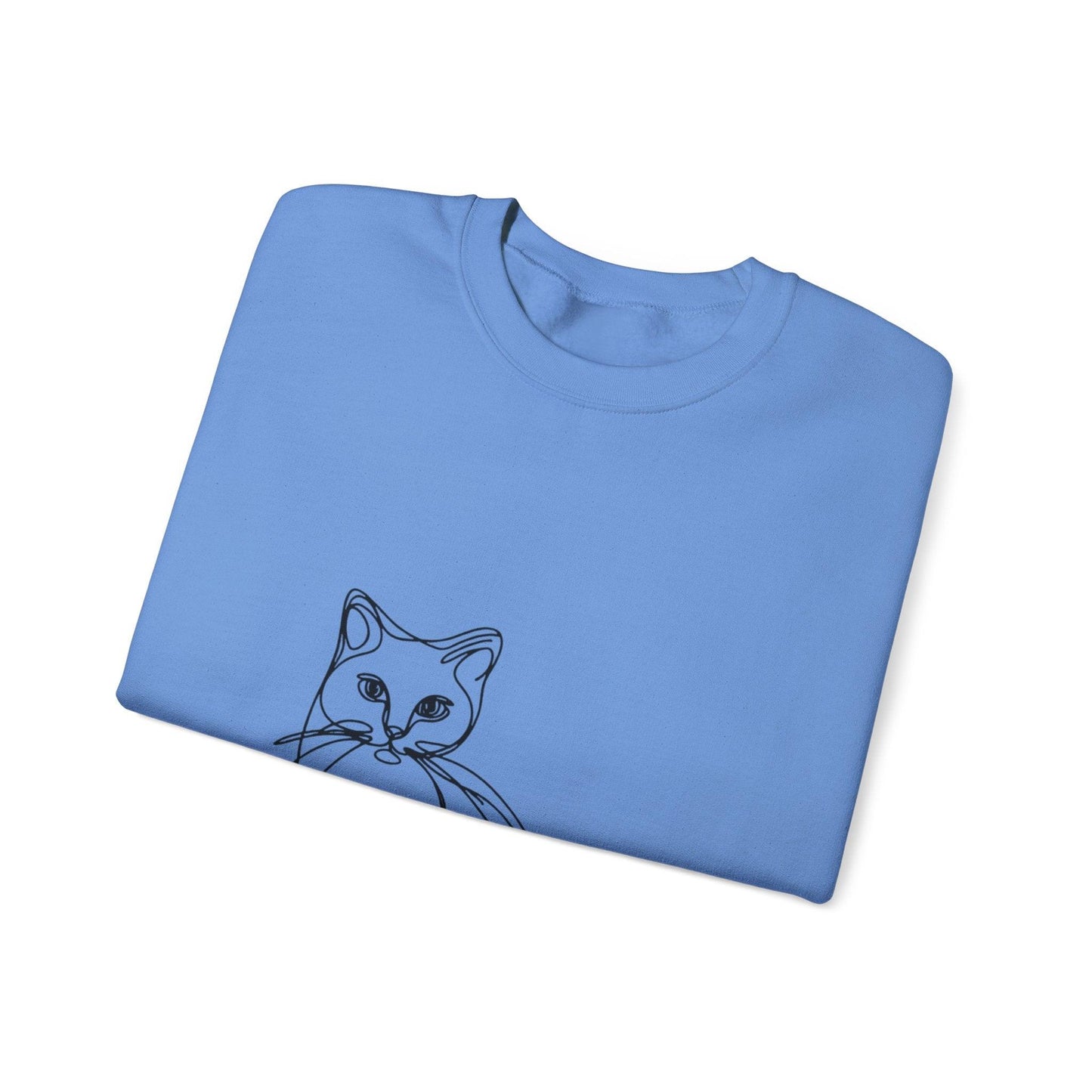 Line Art Cat Drawing Print Unisex Sweatshirt