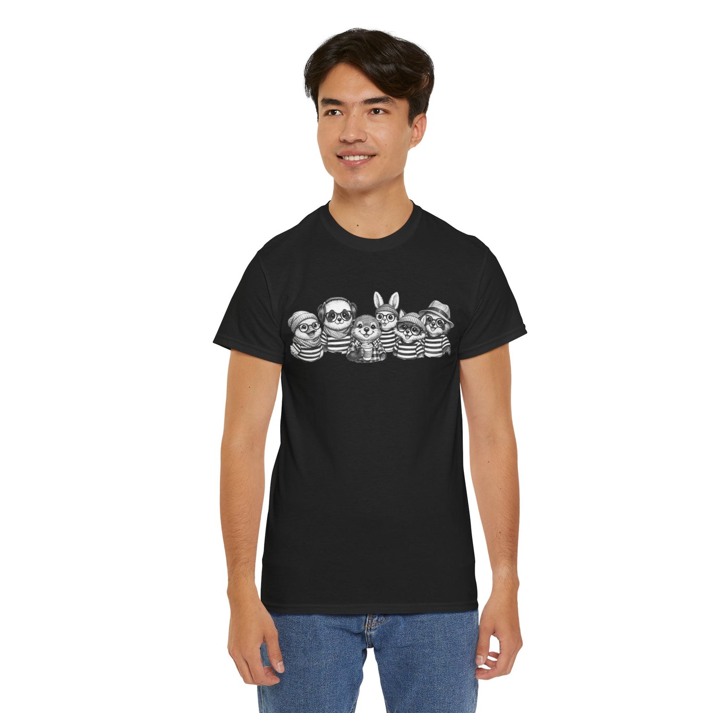 Hipster Animal Graphic Tee | Fun Unisex Cotton T‑Shirt | Zig and Zags