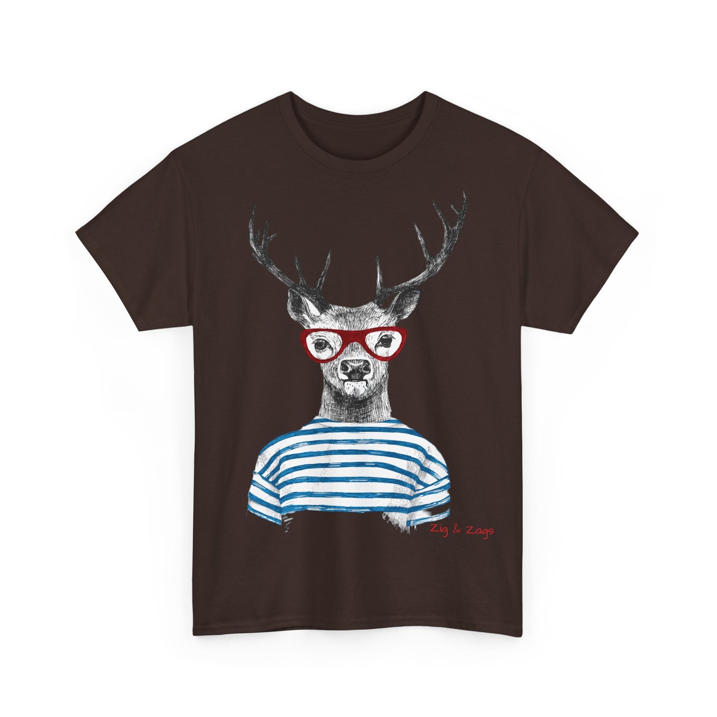 Wild & Free Stag Wearing Glasses Cotton Tee