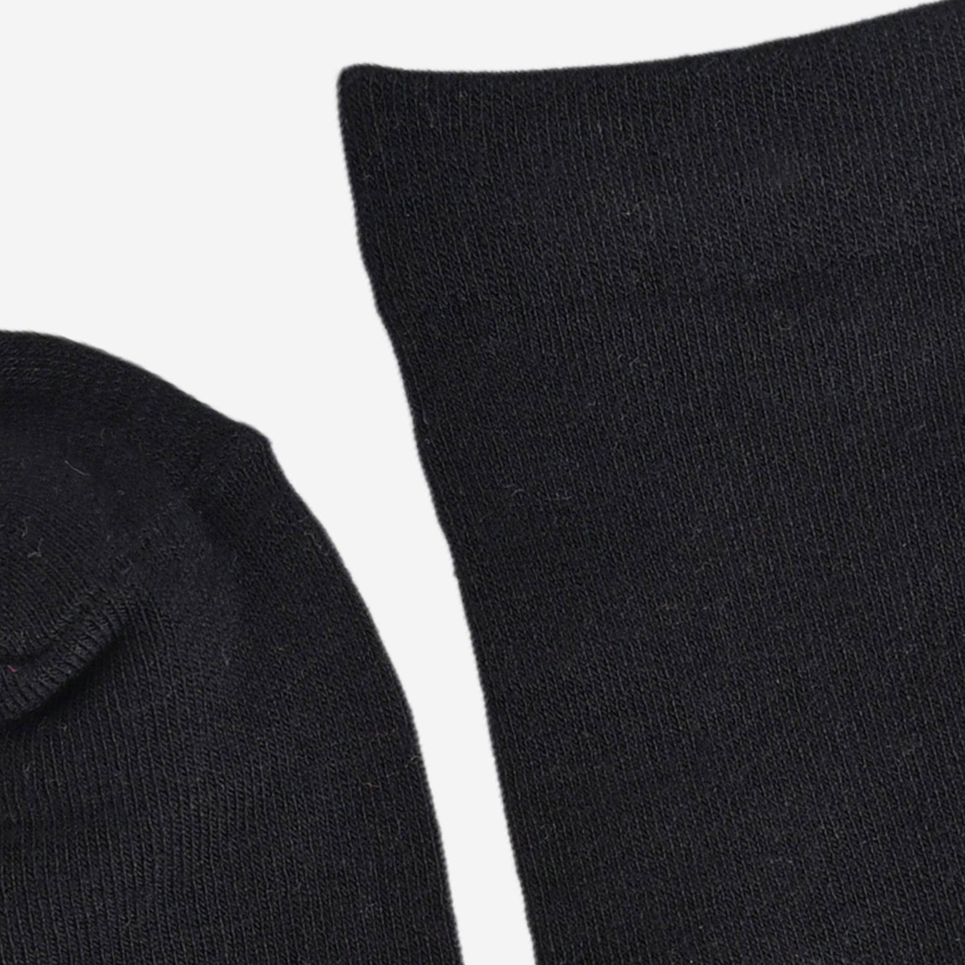 Black Bamboo Socks for Men Detail Cuff