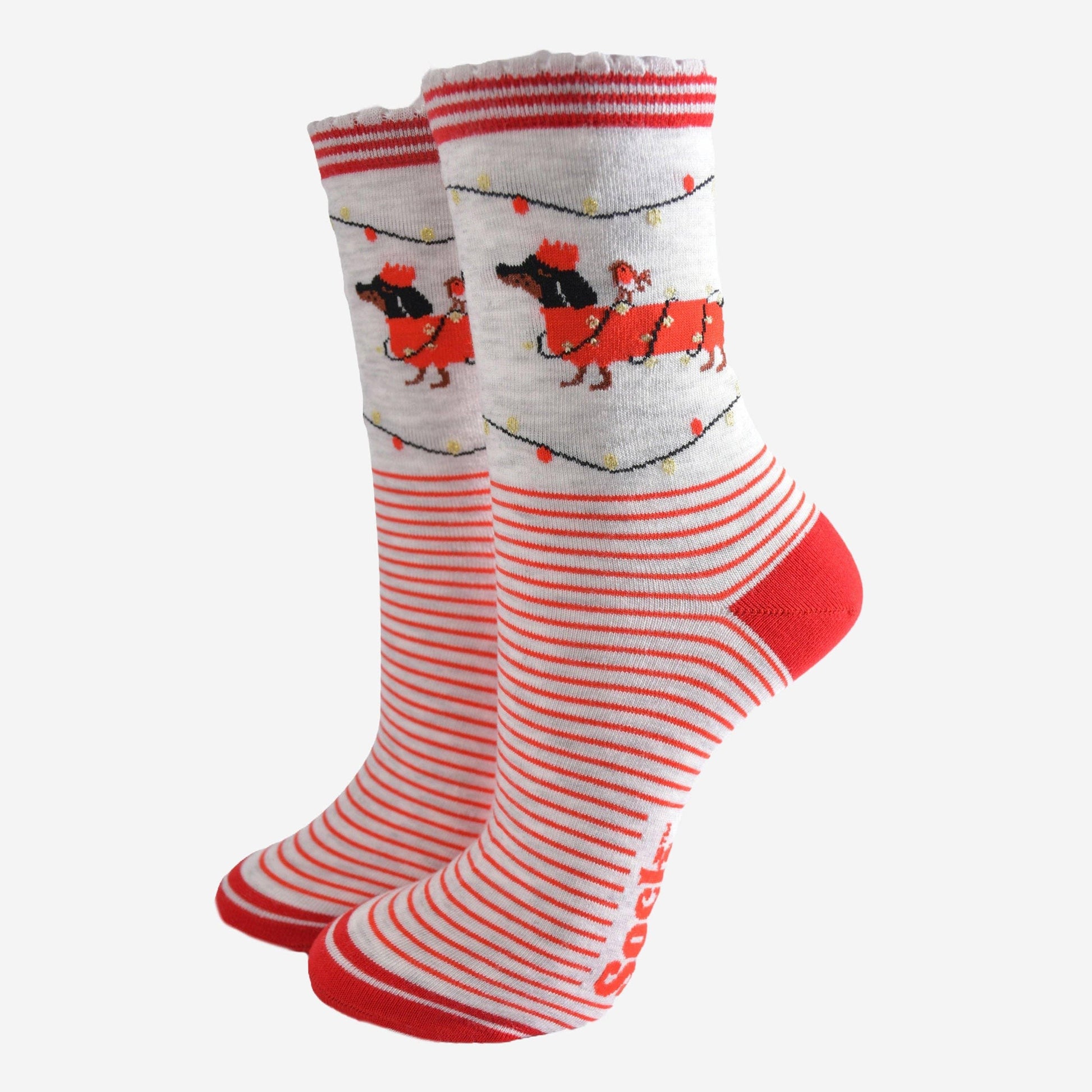 Christmas Dachshund Bamboo Socks