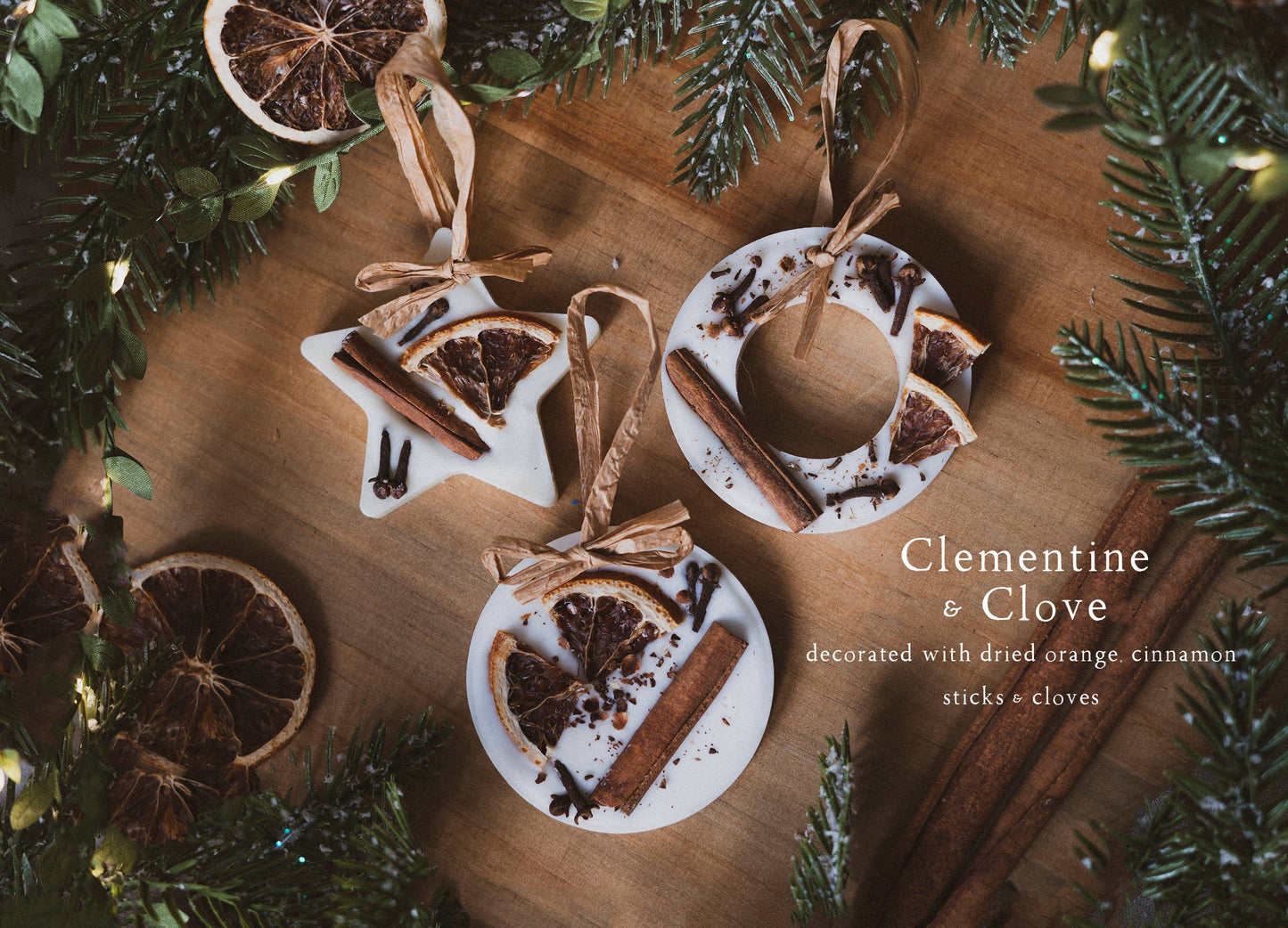 Clementine and Clove 3 Pack Scented Christmas Decorations